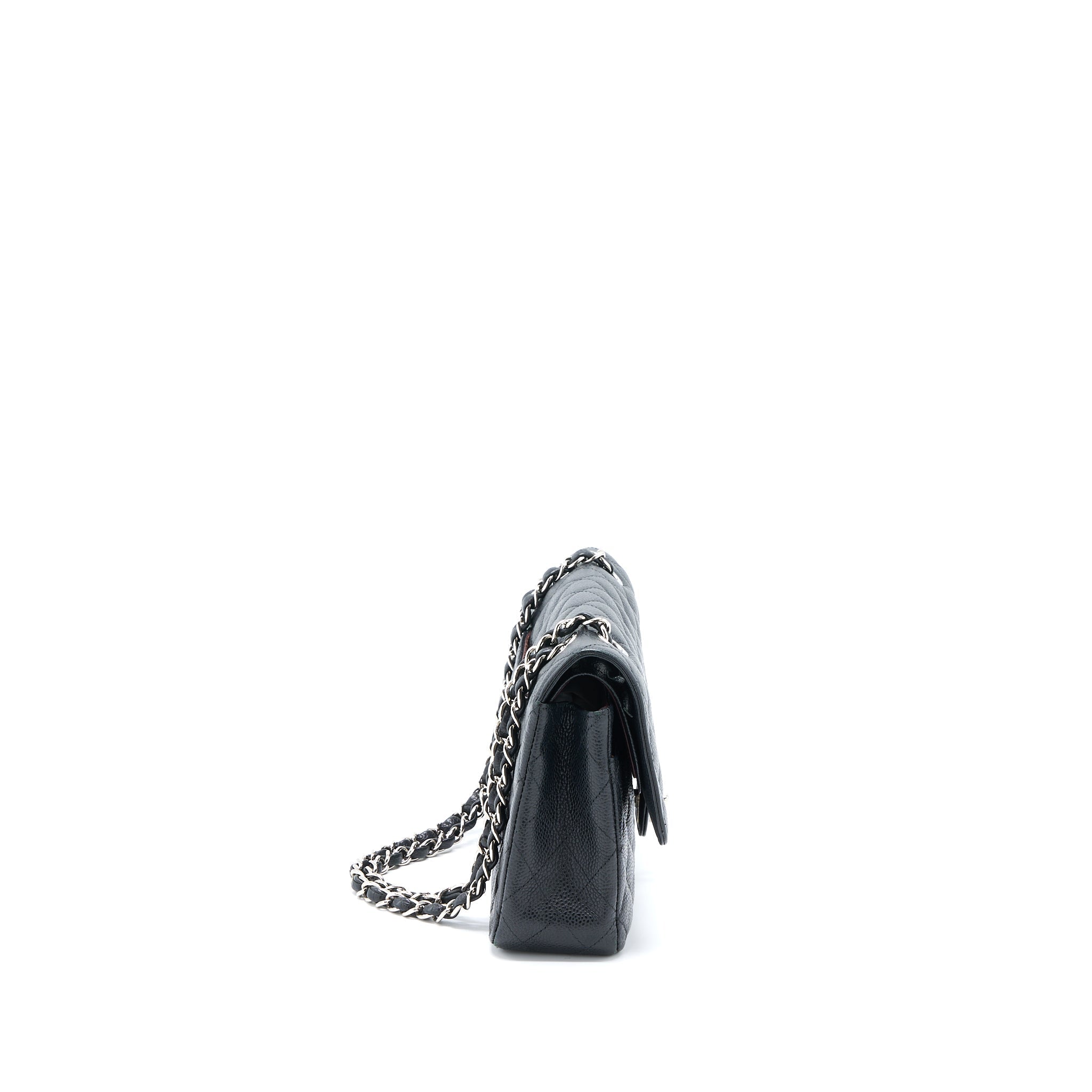 CHANEL MEDIUM CLASSIC FLAP BAG CAVIAR BLACK SHW