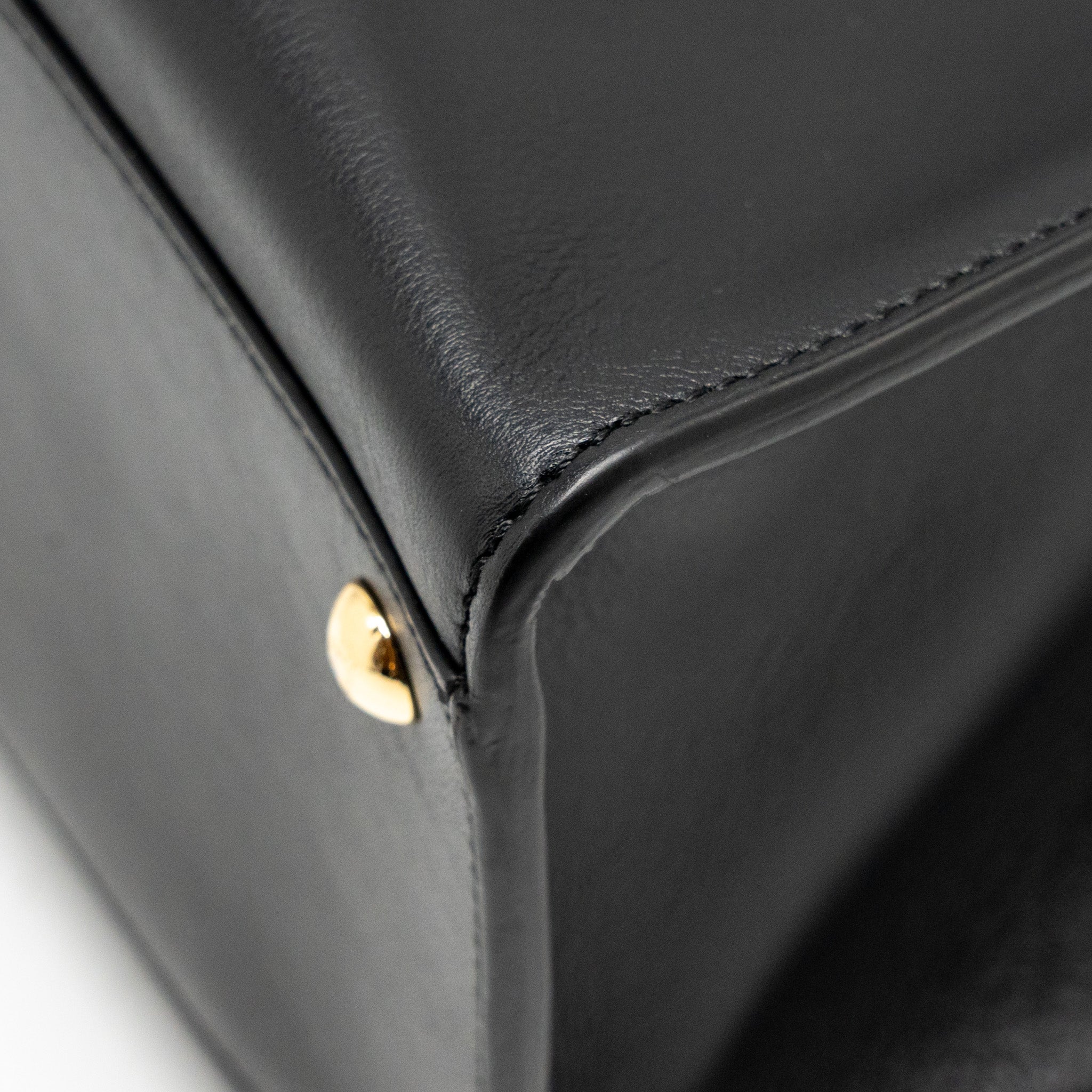 FENDI PEEKABOO X-LITE MEDIUM CALFSKIN BLACK GHW WITH FLOWERLAND STRAP