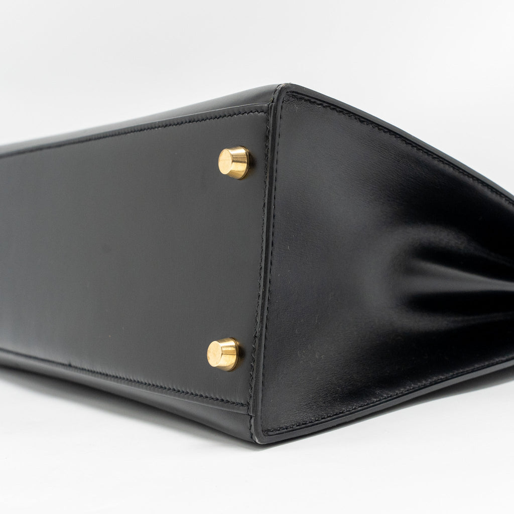 HERMES KELLY 32 BOX BLACK GHW
