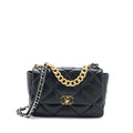 CHANEL MEDIUM 19 BAG LAMBSKIN BLACK MULTICOLOUR HARDWARE