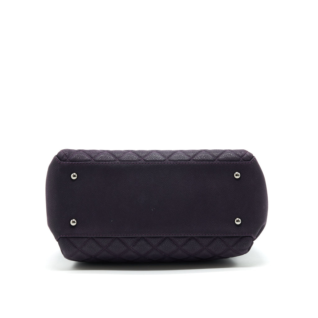 CHANEL FLAP TOTE BAG WITH CHAIN CAVIAR IN PURPLE SHW