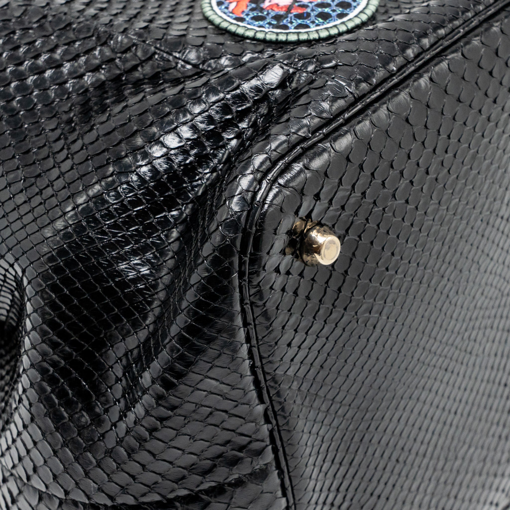 DIOR DIORIFIC TOTE BAG PYTHON LEATHER BLACK SHW