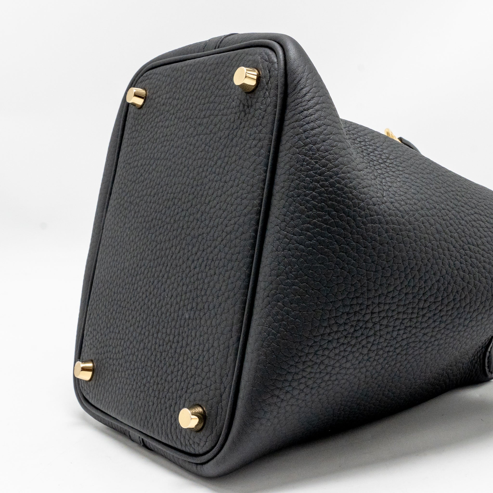 HERMES PICOTIN 18 TOUCH LOCK BAG CLEMENCE/ALLIGATOR MISSISSIPPIENSIS MAT BLACK GHW