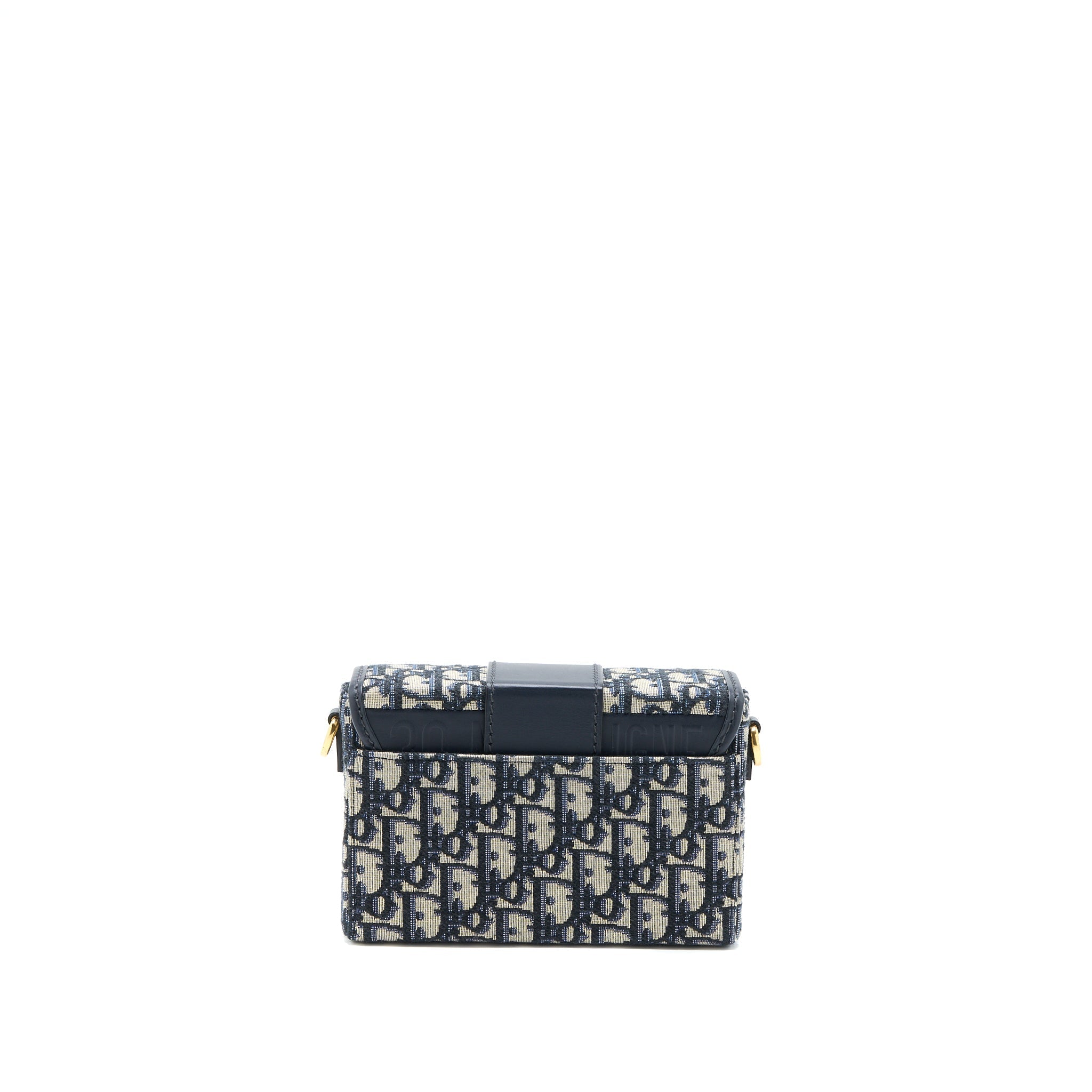 DIOR 30 MONTAIGNE MINI BOX BAG BLUE OBLIQUE GHW