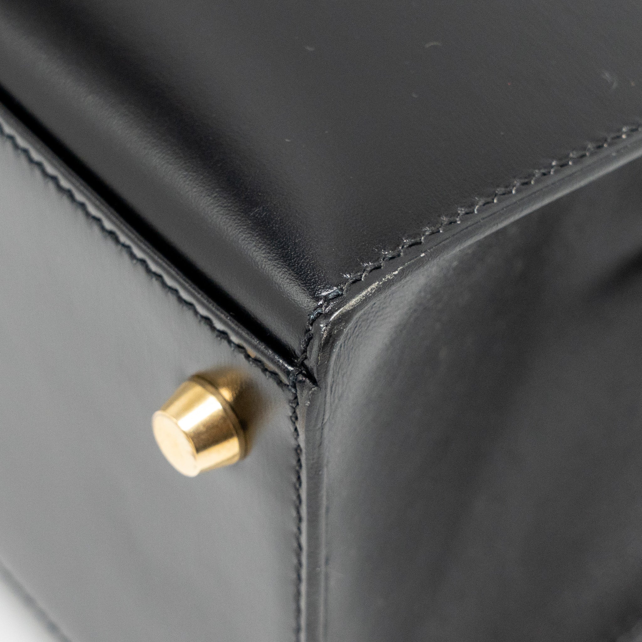 HERMES KELLY 32 BOX BLACK GHW
