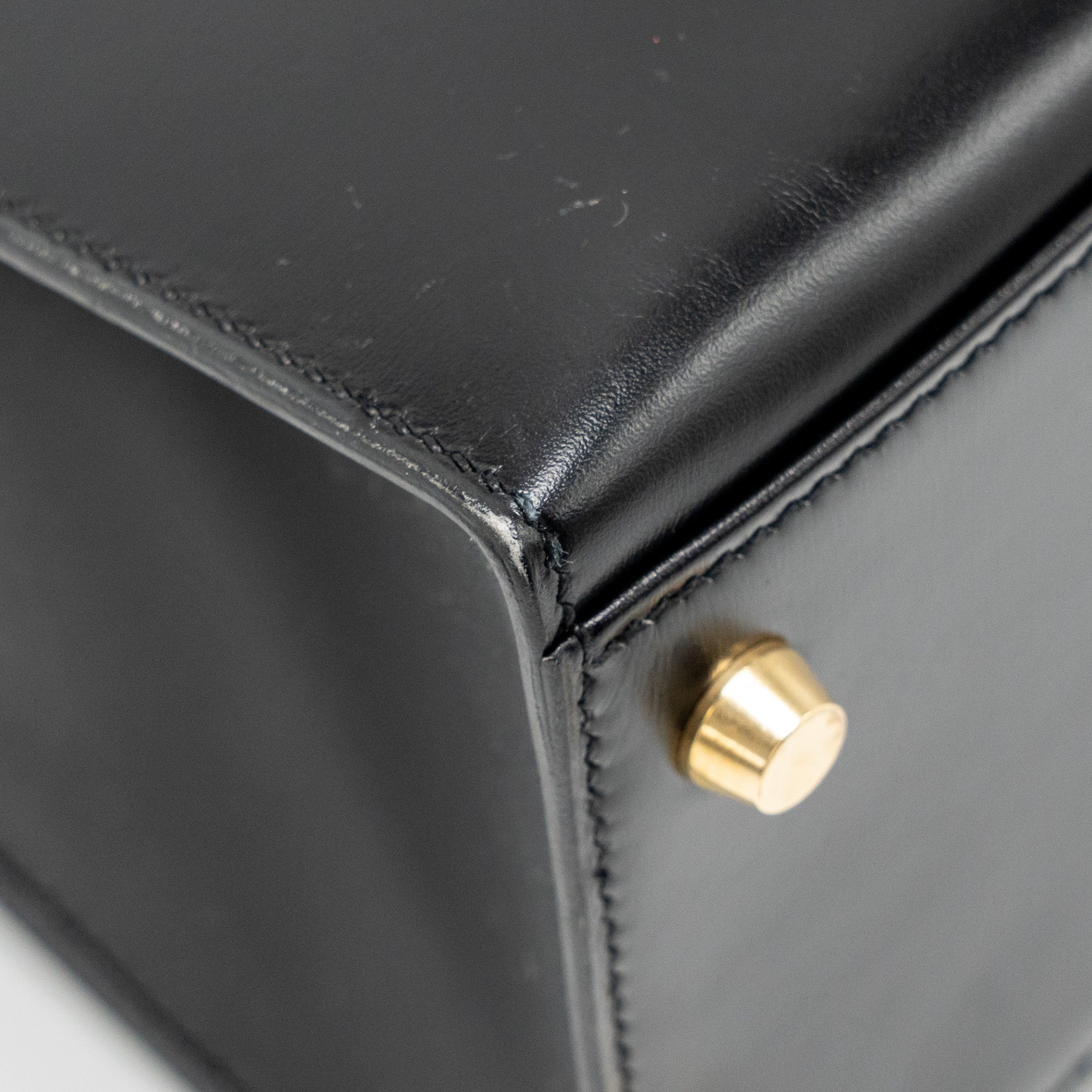 HERMES KELLY 32 BOX BLACK GHW
