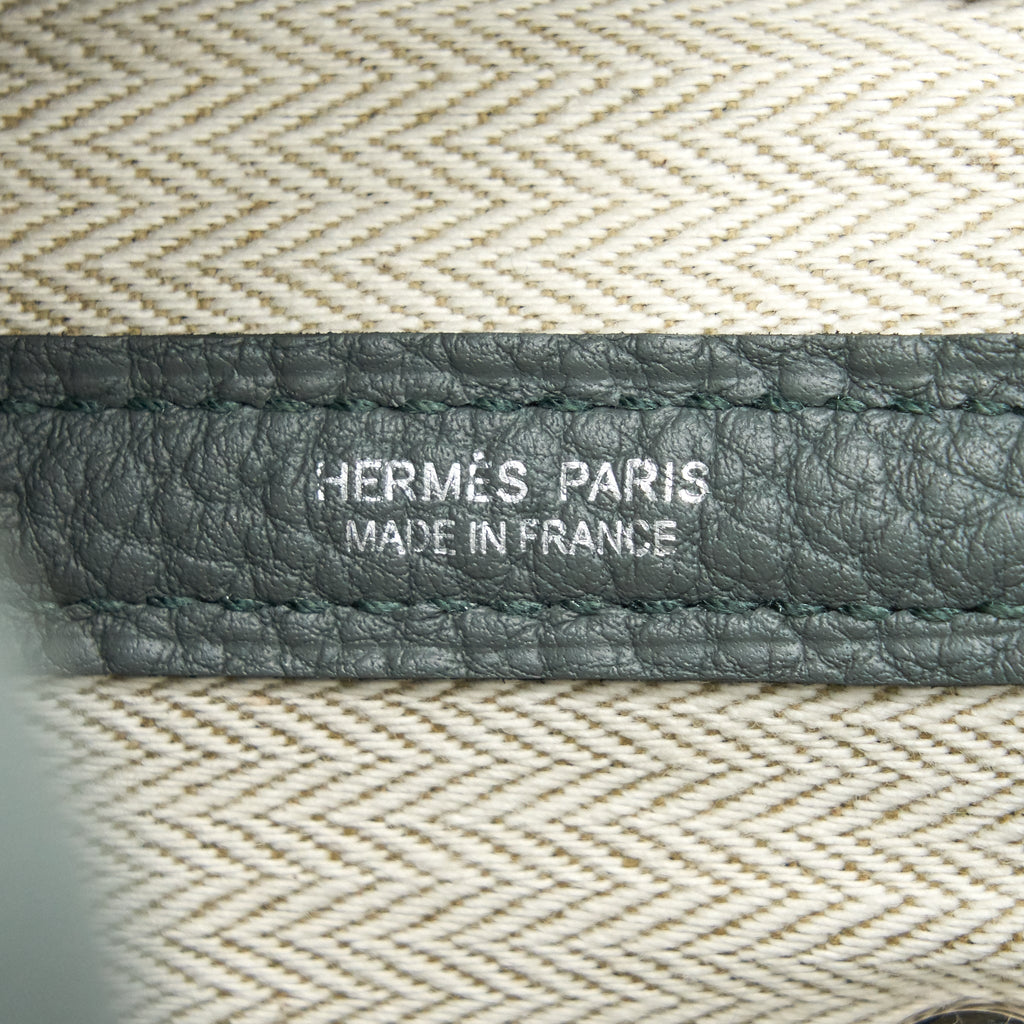 HERMES GARDEN PARTY 30 VERT AMANDE SHW