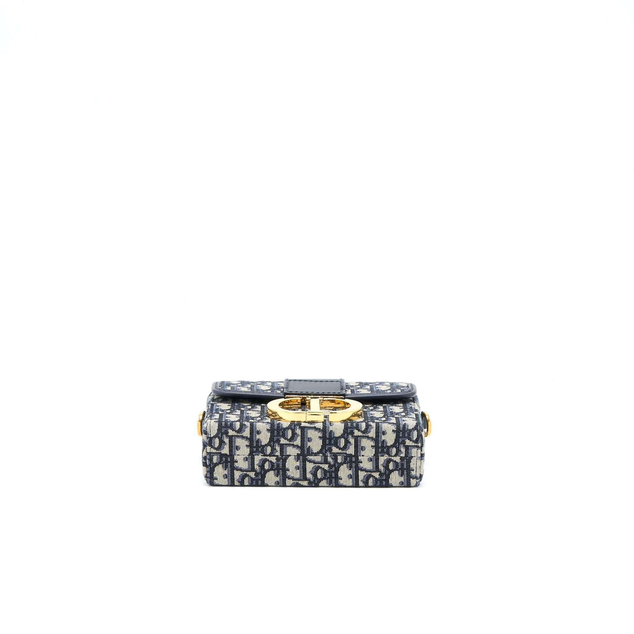 DIOR 30 MONTAIGNE MINI BOX BAG BLUE OBLIQUE GHW