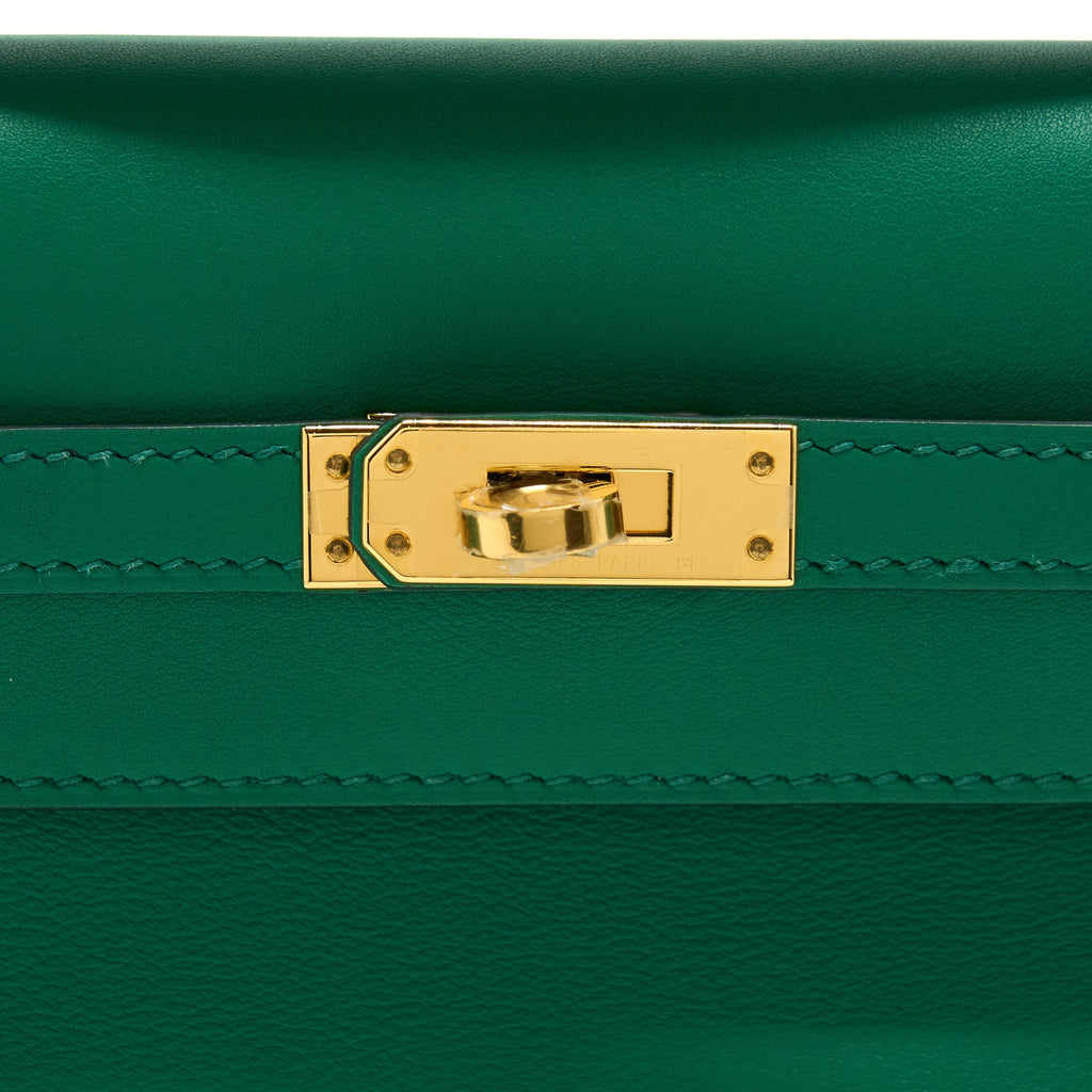 HERMES KELLY POCHETTE SWIFT U4 VERT VERTIGO GHW