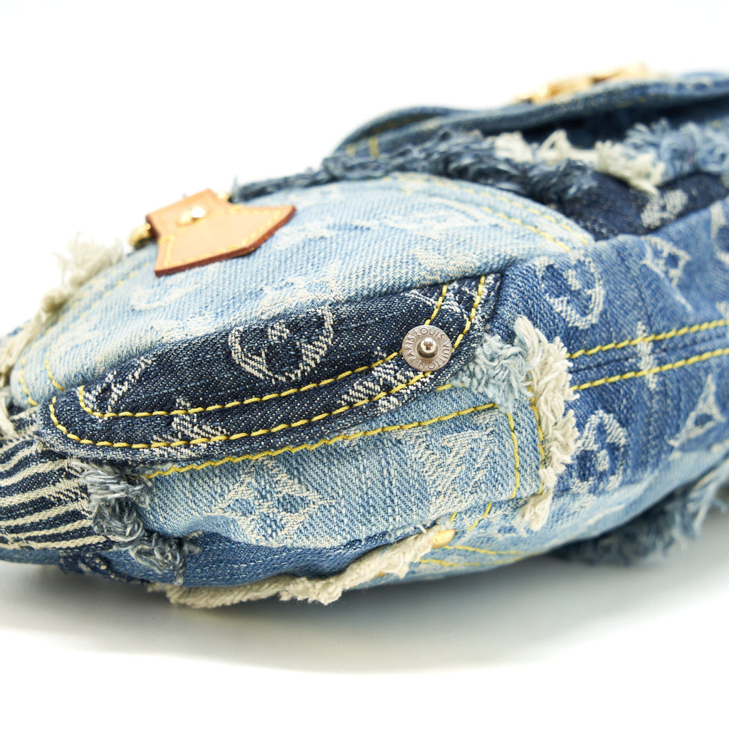 LOUIS VUITTON VINTAGE DENIM SHOULDER BAG MULTICOLOUR