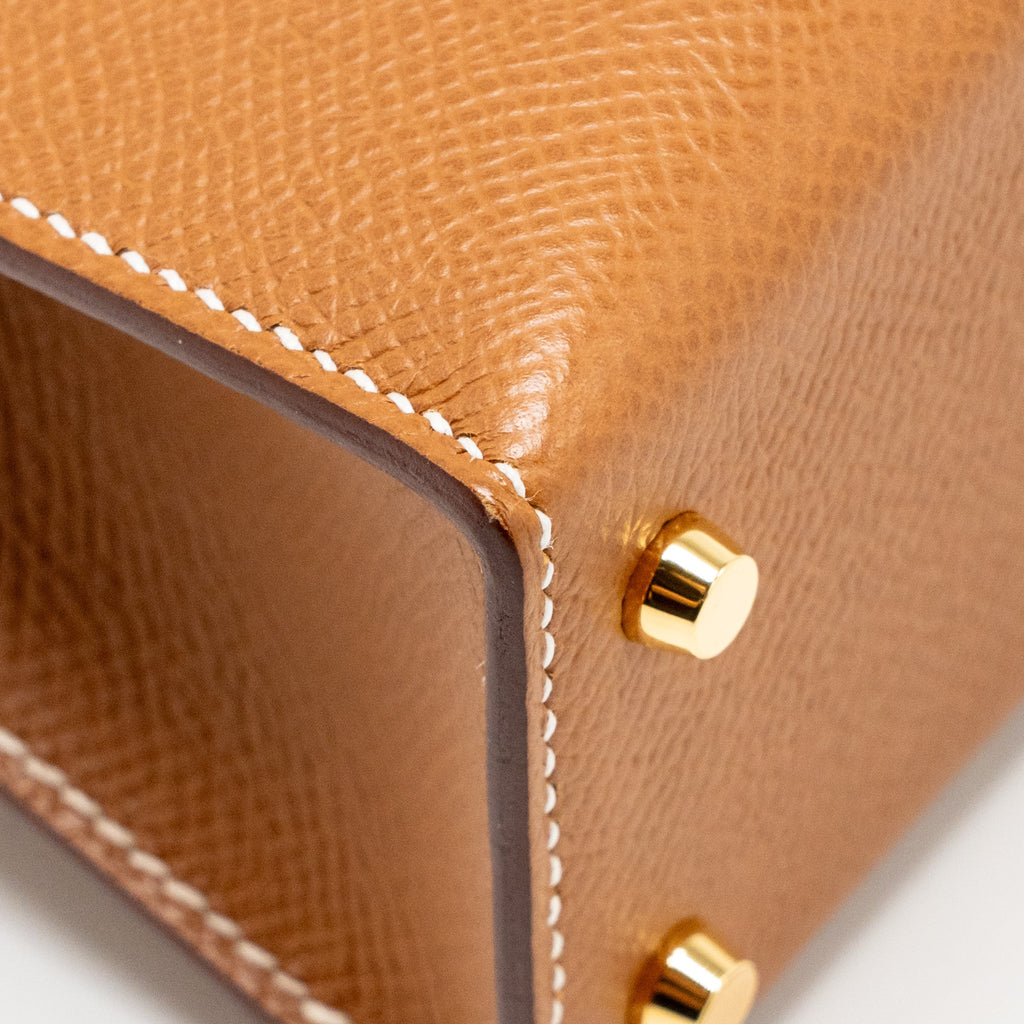 HERMES MINI KELLY II EPSOM GOLD GHW