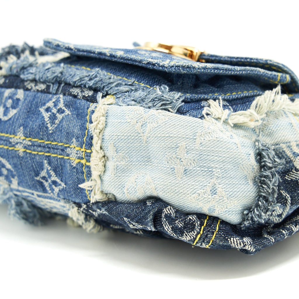 LOUIS VUITTON VINTAGE DENIM SHOULDER BAG MULTICOLOUR
