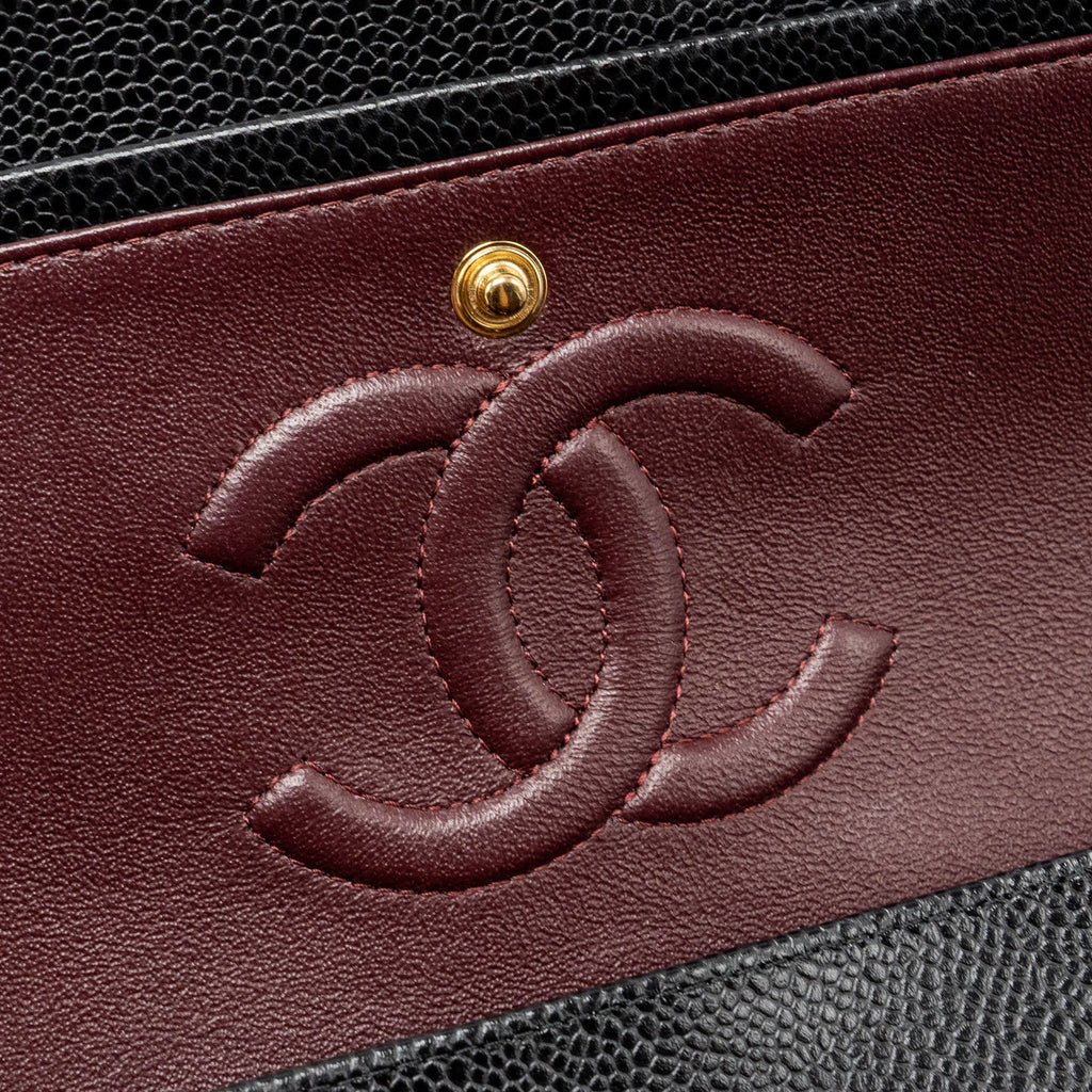 CHANEL MEDIUM CLASSIC DOUBLE FLAP BAG CAVIAR BLACK GHW