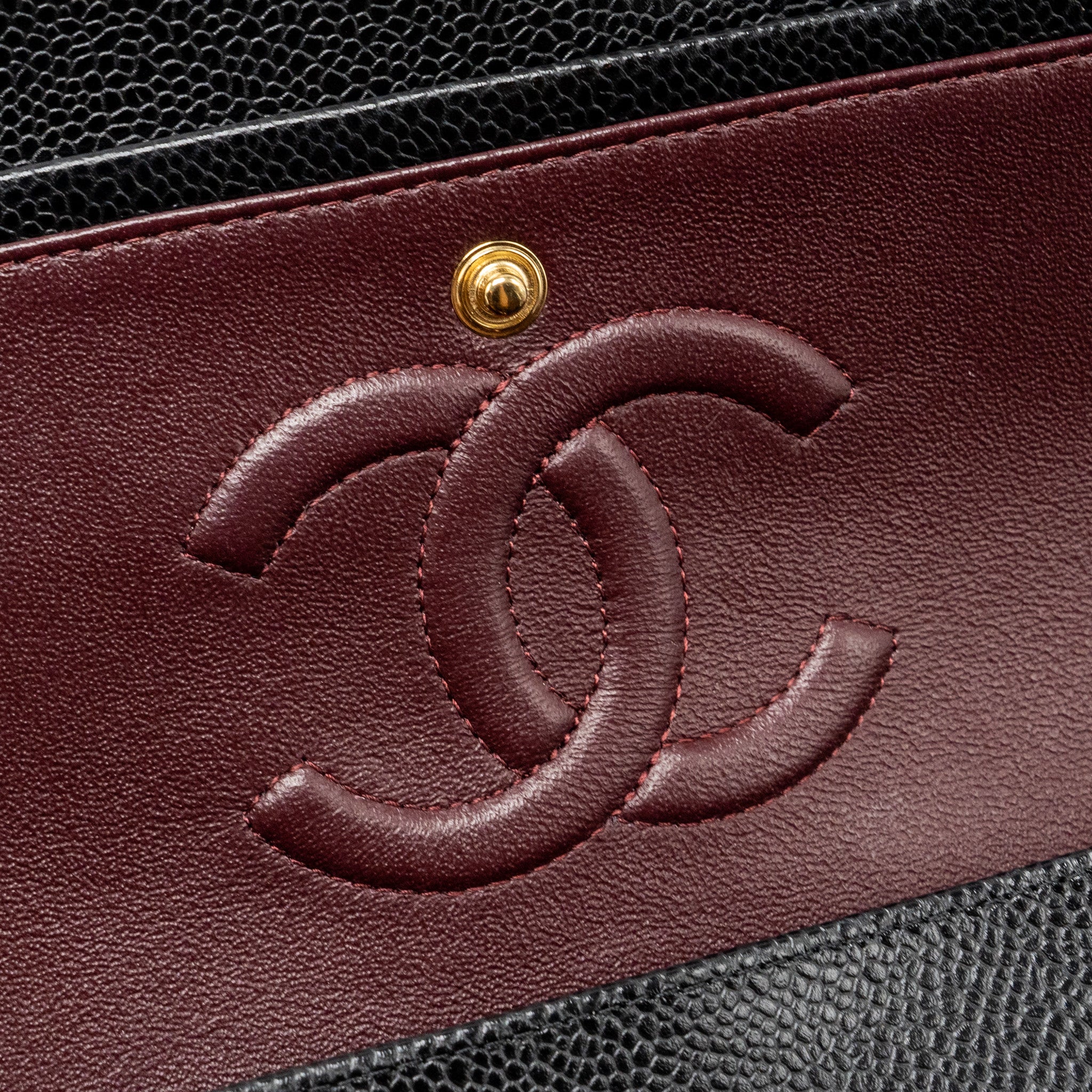 CHANEL MEDIUM CLASSIC DOUBLE FLAP BAG CAVIAR BLACK GHW