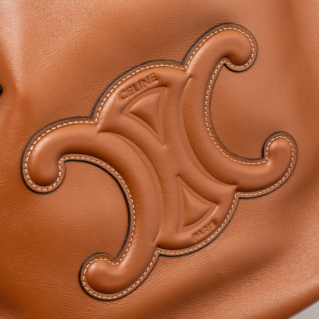 CELINE LARGE CABAS DRAWSTRING CUIRASS TRIOMPHE SMOOTH CALFSKIN TAN