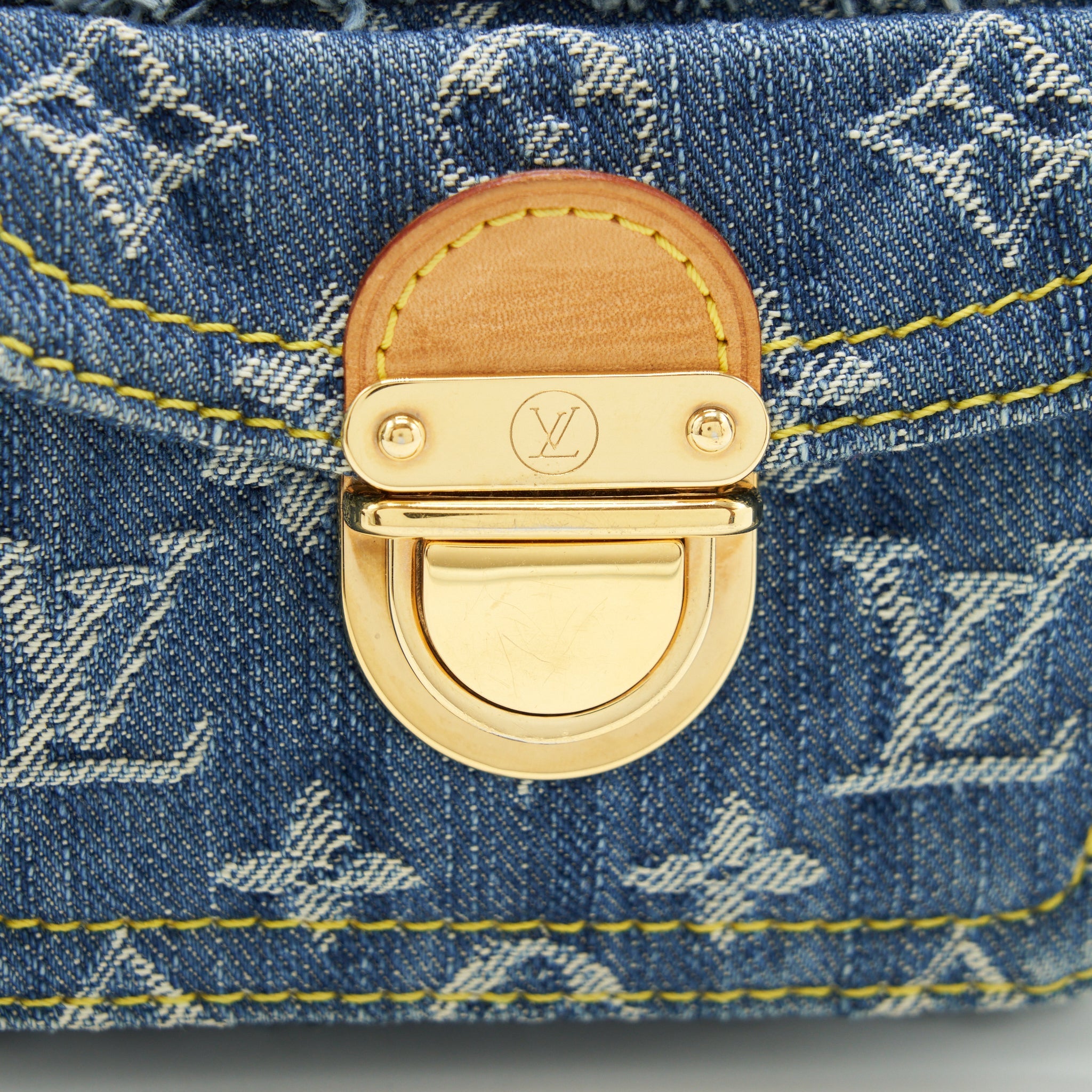 LOUIS VUITTON VINTAGE DENIM SHOULDER BAG MULTICOLOUR