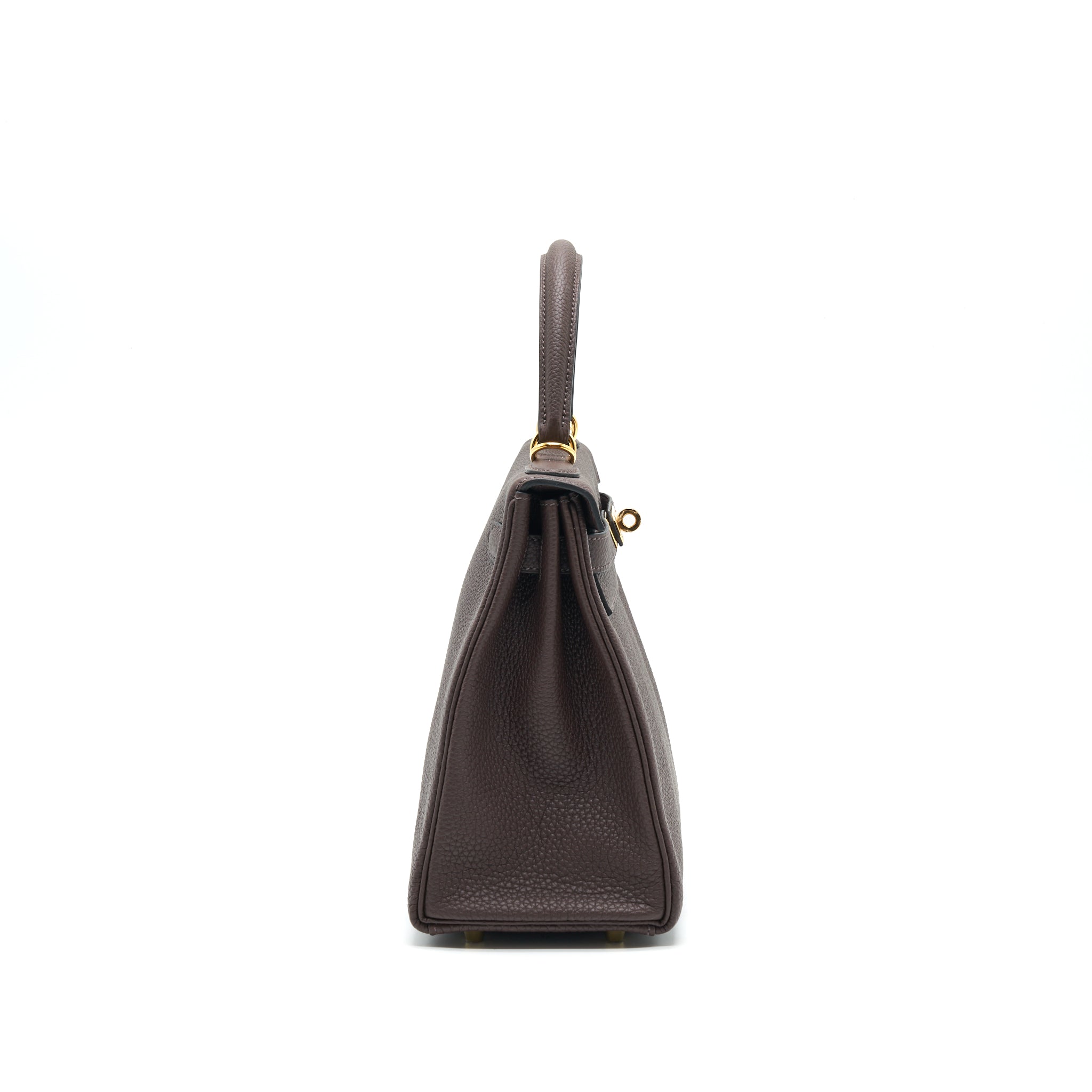 HERMES KELLY 28 CHOCOLATE GHW TOGO LEATHER