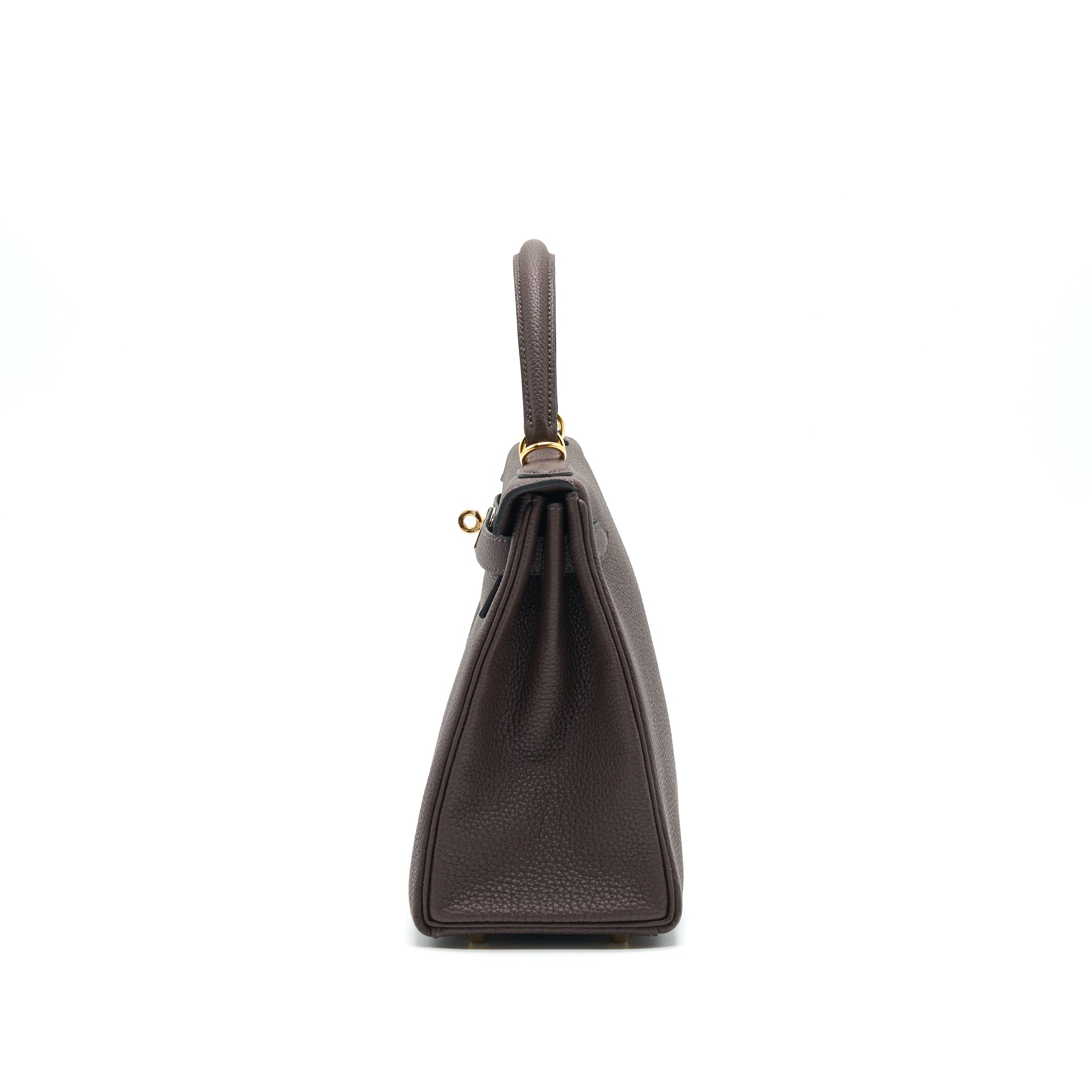 HERMES KELLY 28 CHOCOLATE GHW TOGO LEATHER