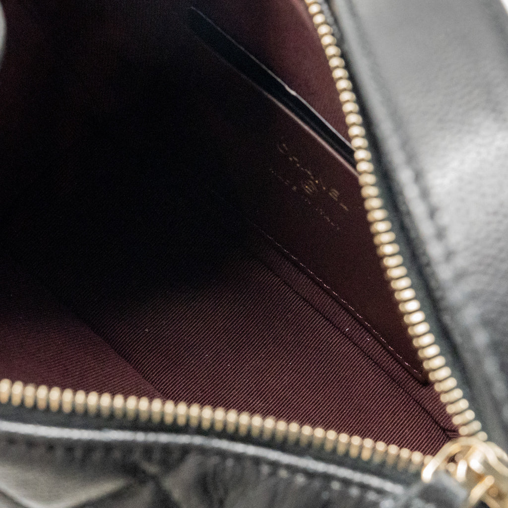 CHANEL 25C QUILTED HOBO BAG CAVIAR BLACK GHW (MICROCHIP)