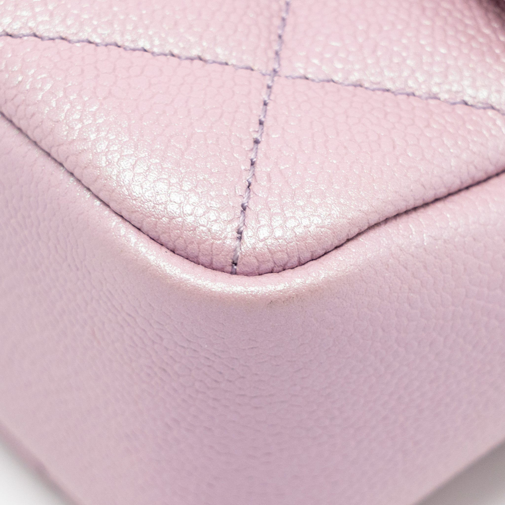 CHANEL 21K MY PERFECT MINI FLAP BAG CAVIAR IRIDESCENT PINK GHW (MICROCHIP)