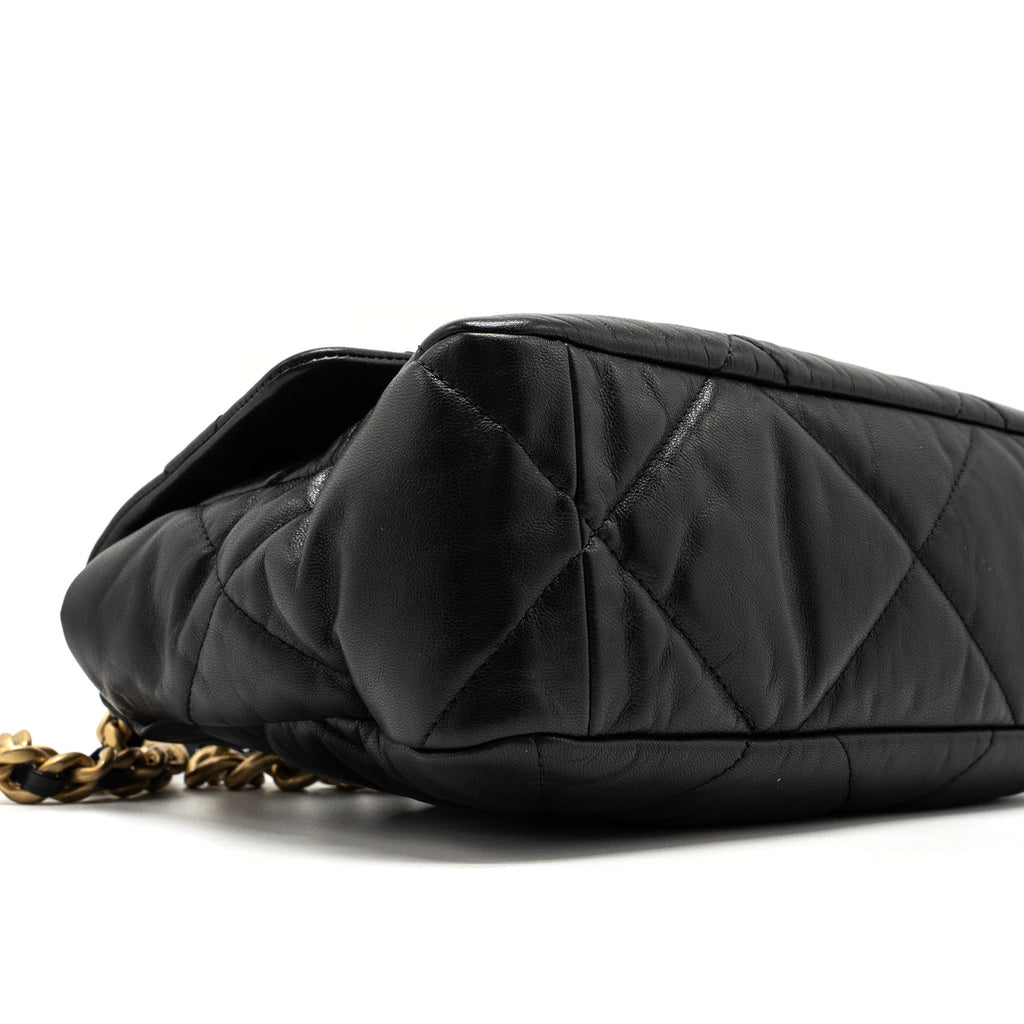 CHANEL MEDIUM 19 BAG GOATSKIN BLACK MULTICOLOUR HARDWARE