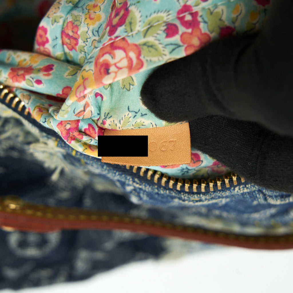 LOUIS VUITTON VINTAGE DENIM SHOULDER BAG MULTICOLOUR