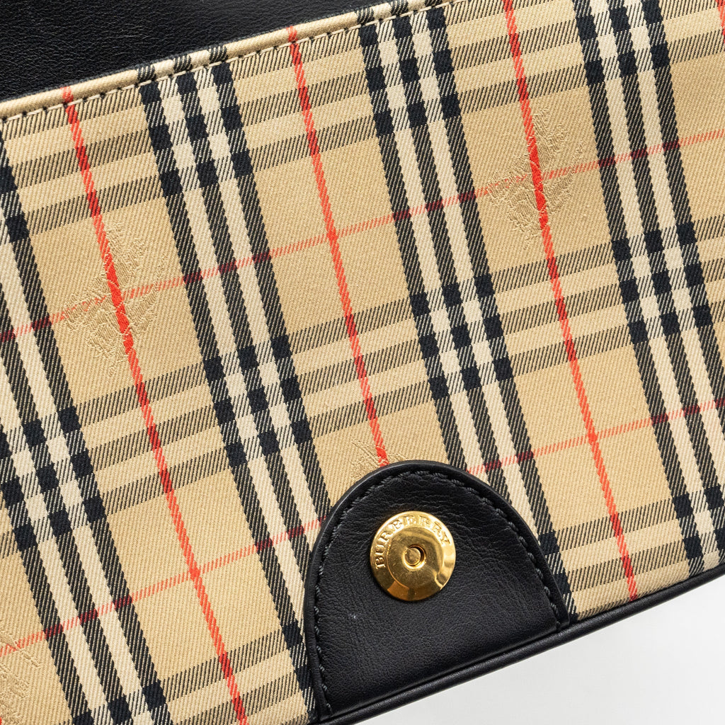 BURBERRY THE 1983 CHECK LINK BAG LEATHER/ CANVAS MULTICOLOUR GHW