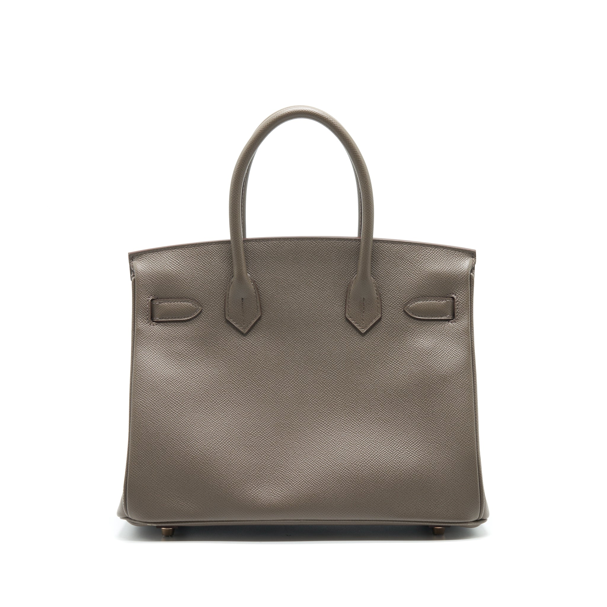 HERMES BIRKIN 30 8F GRIS ETAIN EPSOM LEATHER RGHW