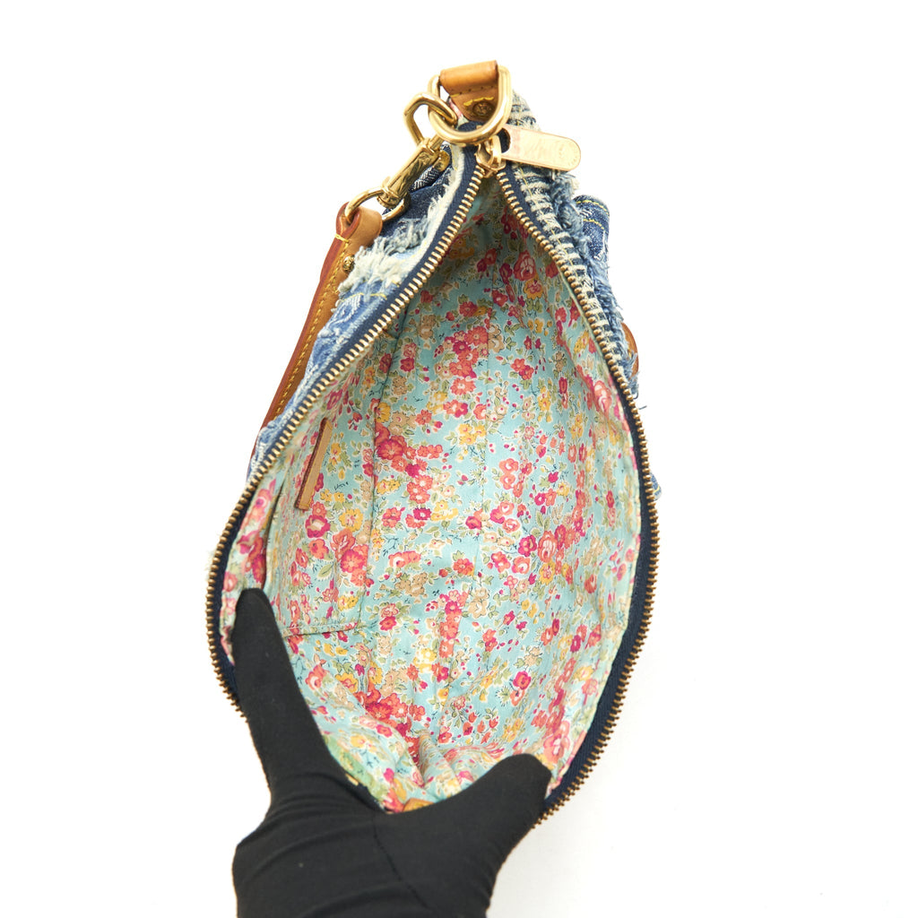LOUIS VUITTON VINTAGE DENIM SHOULDER BAG MULTICOLOUR