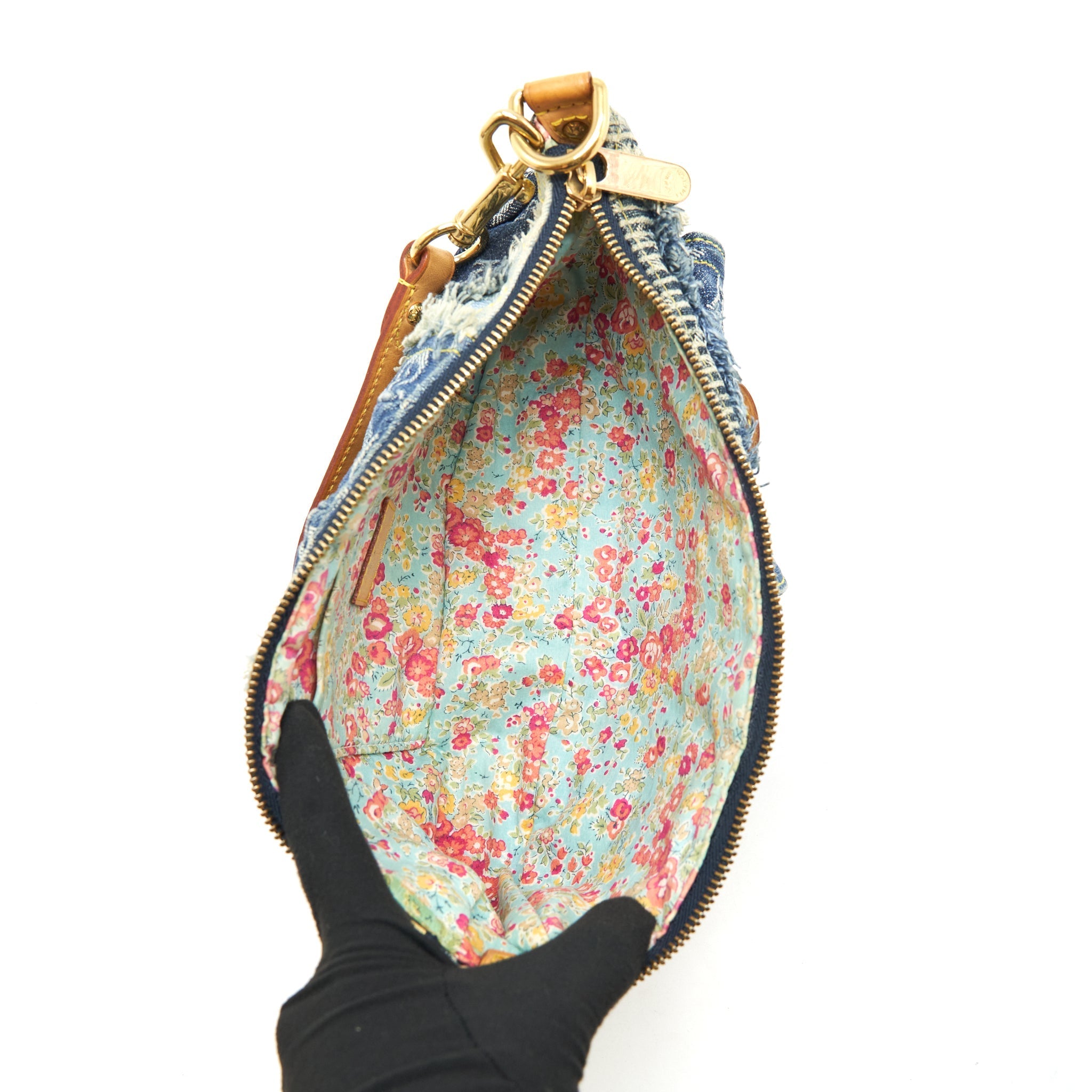 LOUIS VUITTON VINTAGE DENIM SHOULDER BAG MULTICOLOUR