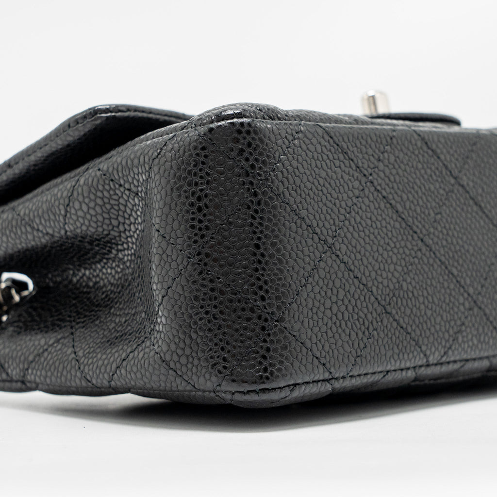 CHANEL MINI RECTANGULAR FLAP BAG CAVIAR BLACK SHW