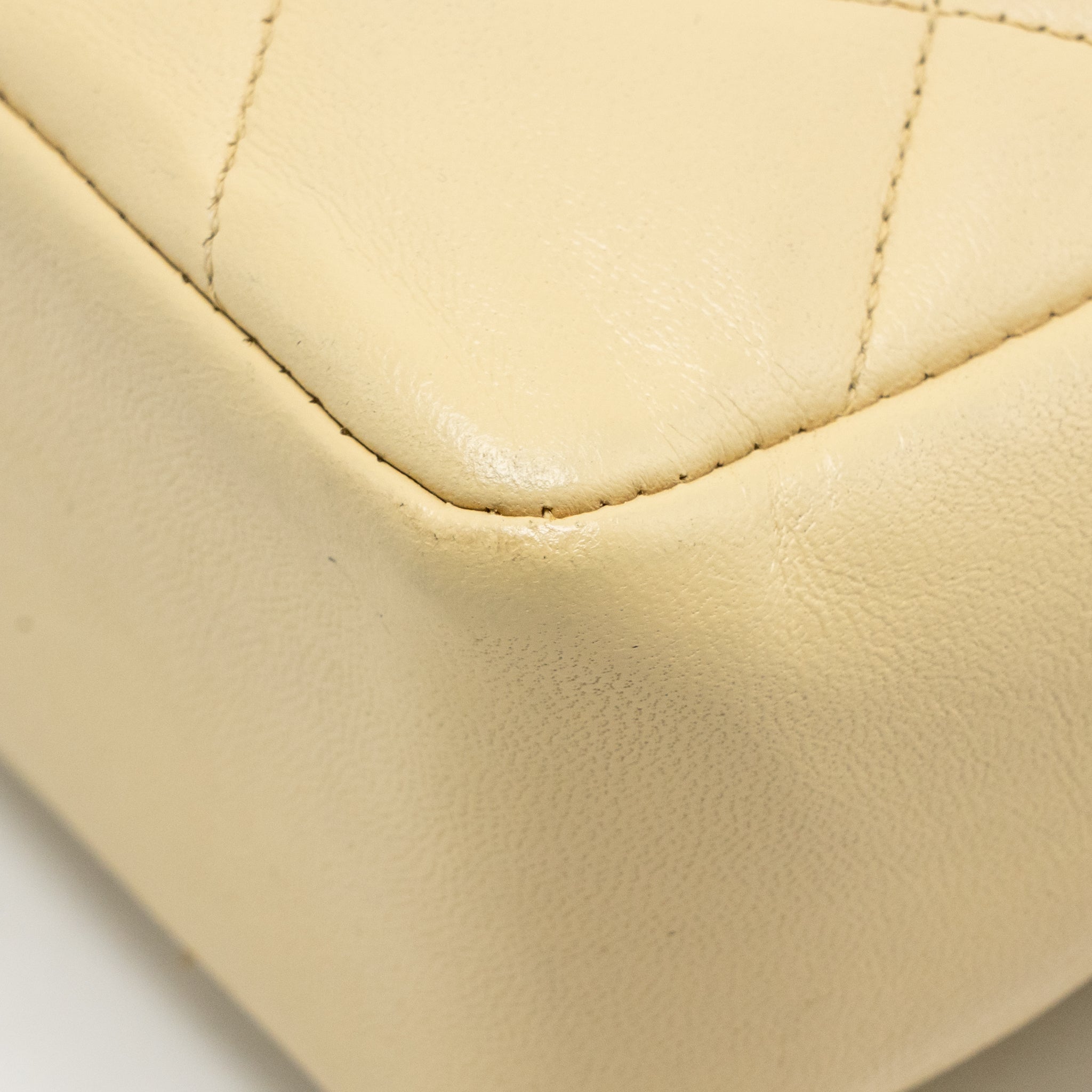 CHANEL VINTAGE QUILTED ENVELOPE FLAP BAG LAMBSKIN BEIGE / BLACK GHW