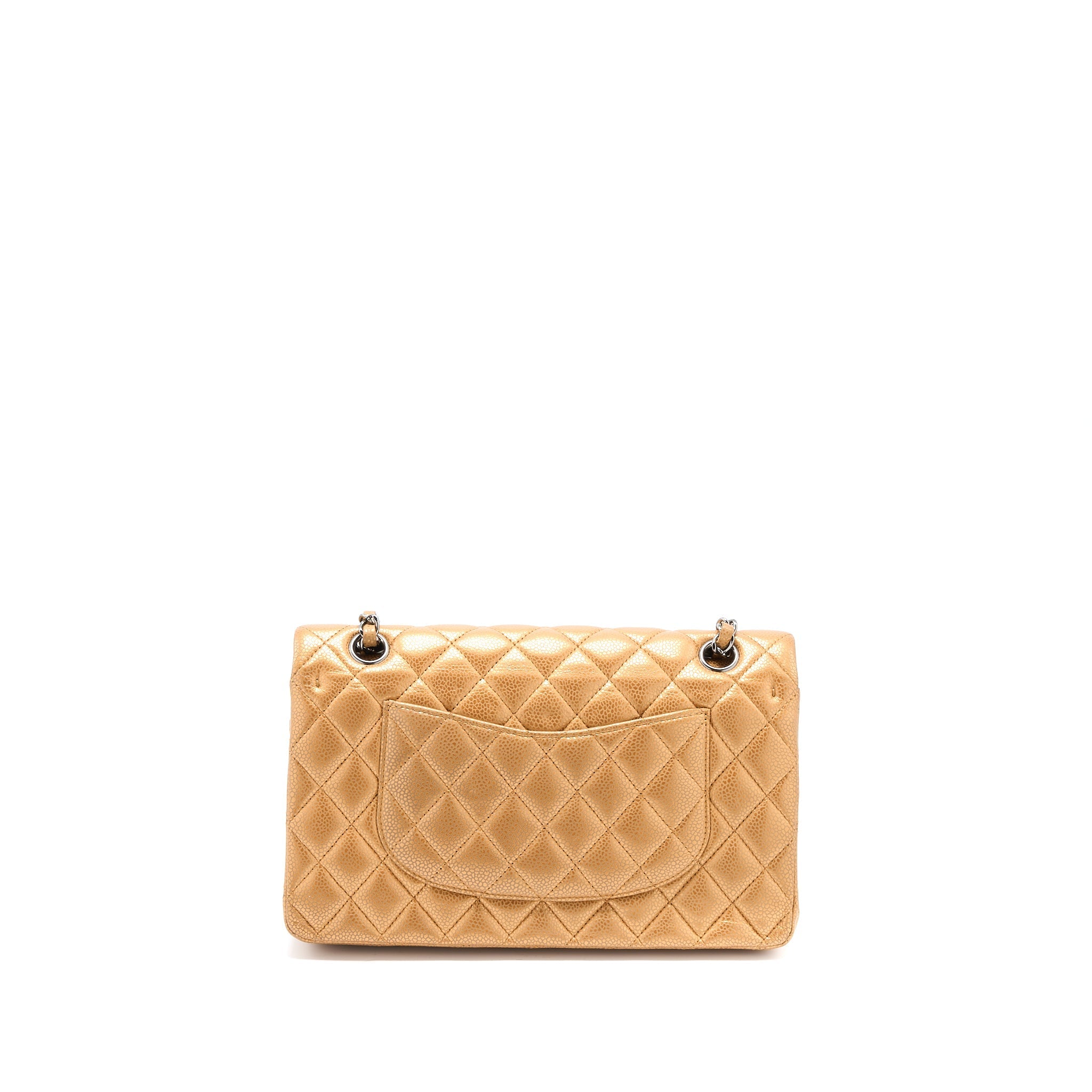 CHANEL MEDIUM CLASSIC DOUBLE FLAP BAG CAVIAR METALLIC IRIDESCENT RUTHENIUM HARDWARE