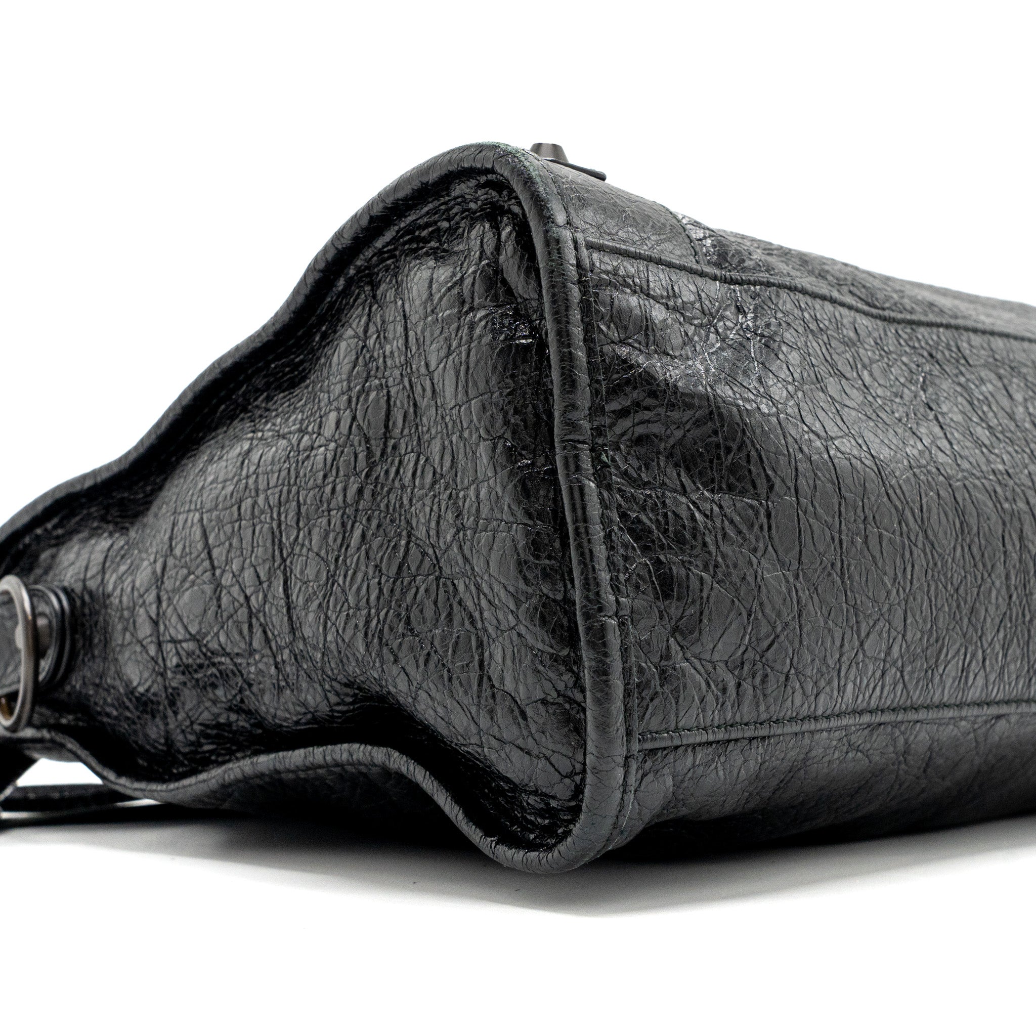 BALENCIAGA CITY BAG CALFSKIN BLACK RUTHENIUM HARDWARE