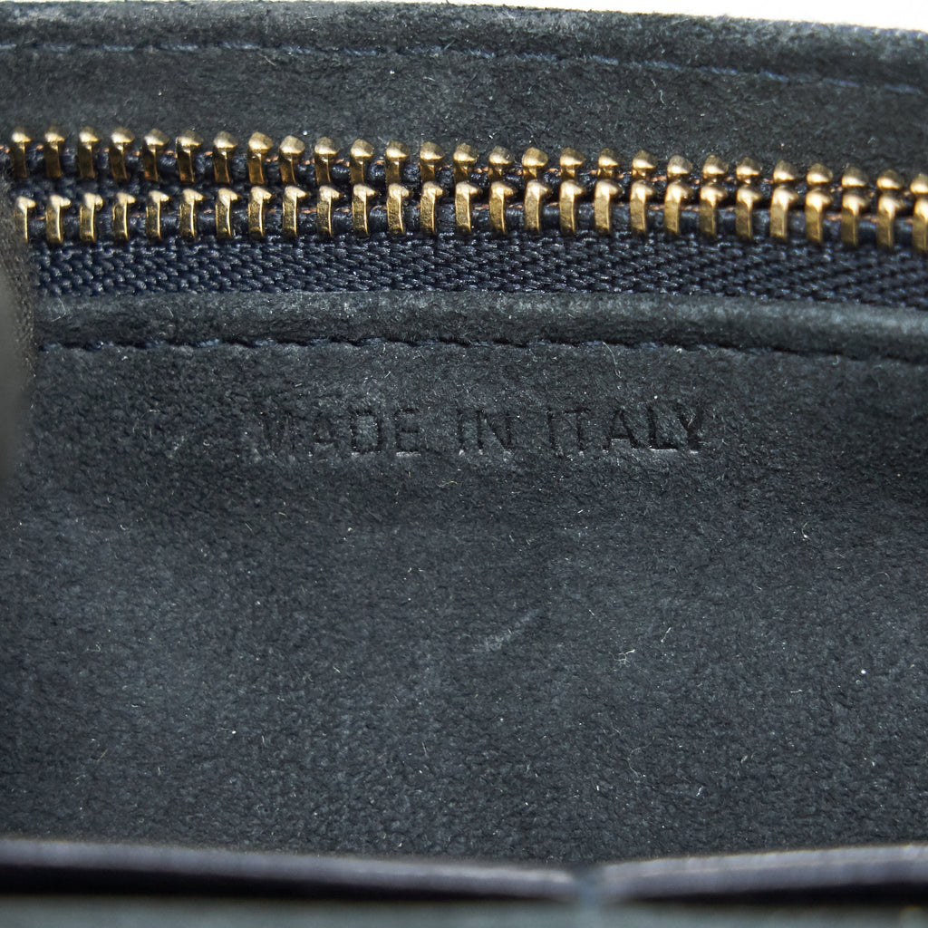 DIOR STUDDED DENIM DIORAMA WALLET ON CHAIN