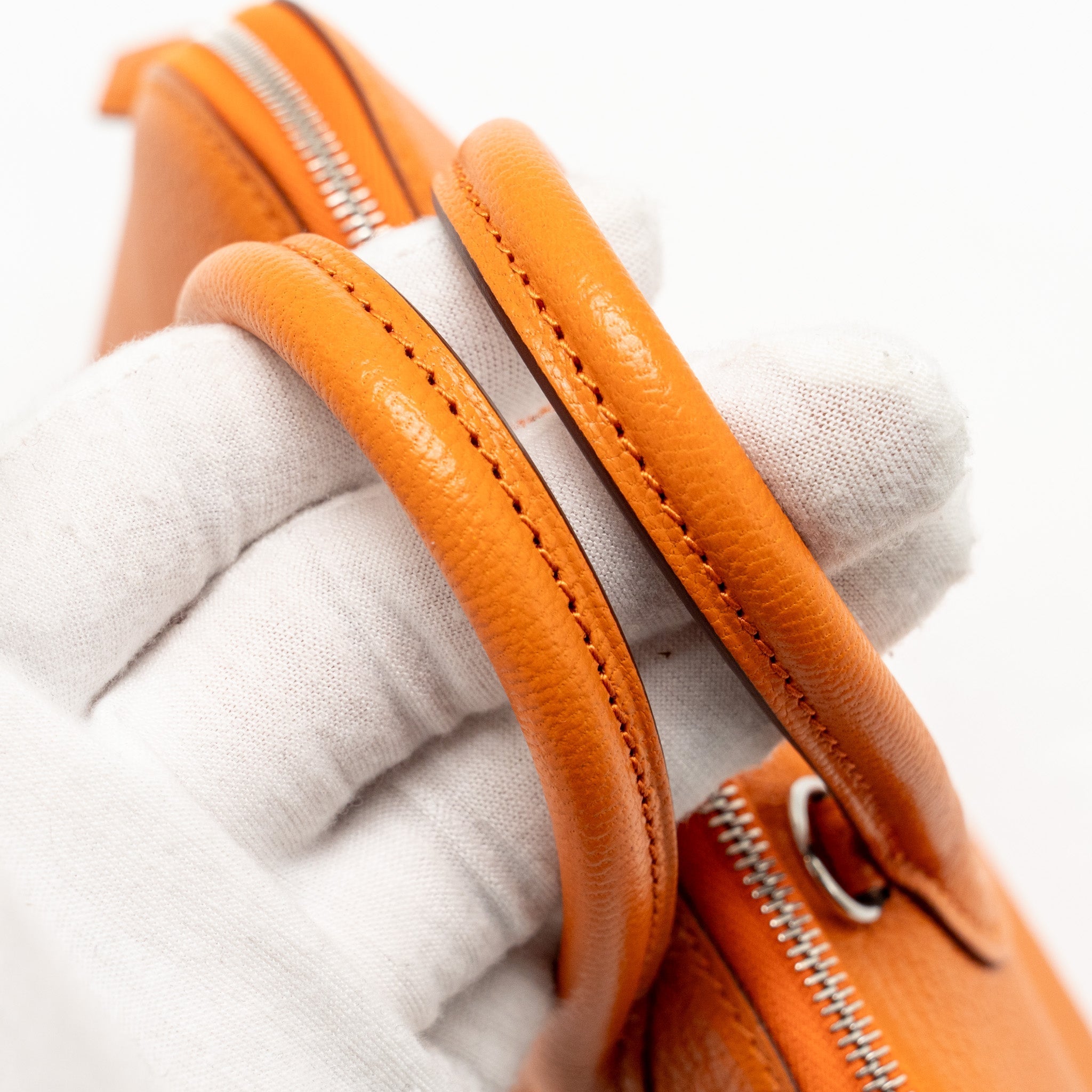 HERMES MINI BOLIDE CHÈVRE MYSORE ORANGE SHW