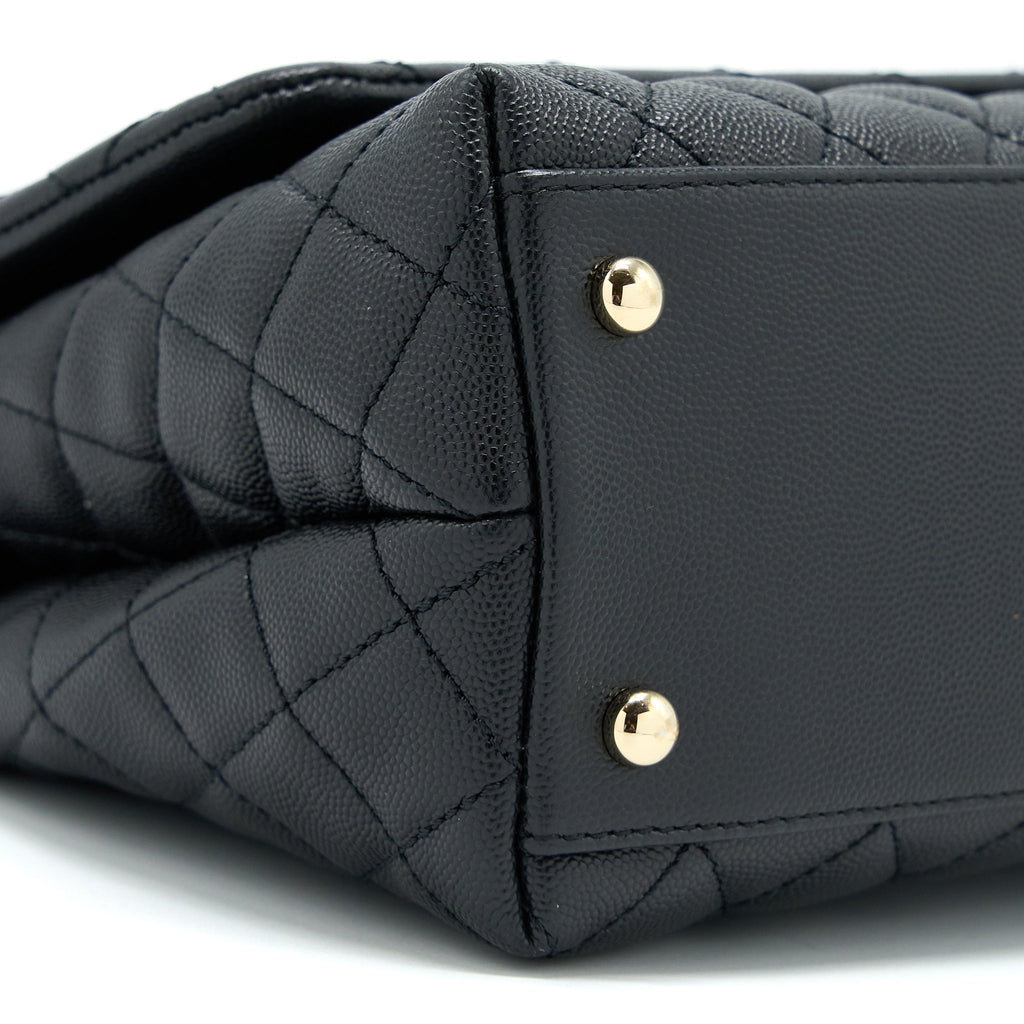 CHANEL MEDIUM COCO HANDLE CAVIAR BLACK LGHW