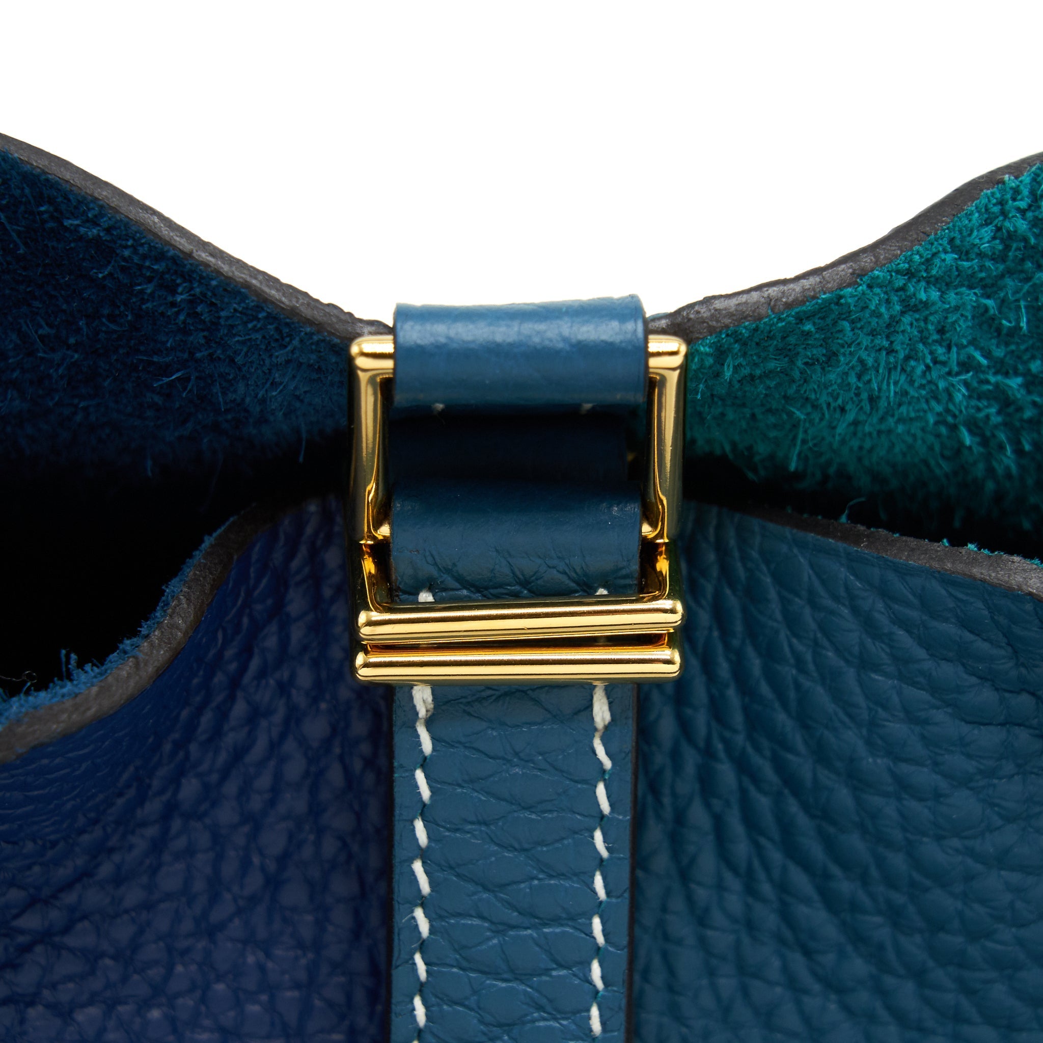 HERMES PICOTIN 18 LOCK BAG VERT BOSPHORE/DEEP BLUE GHW