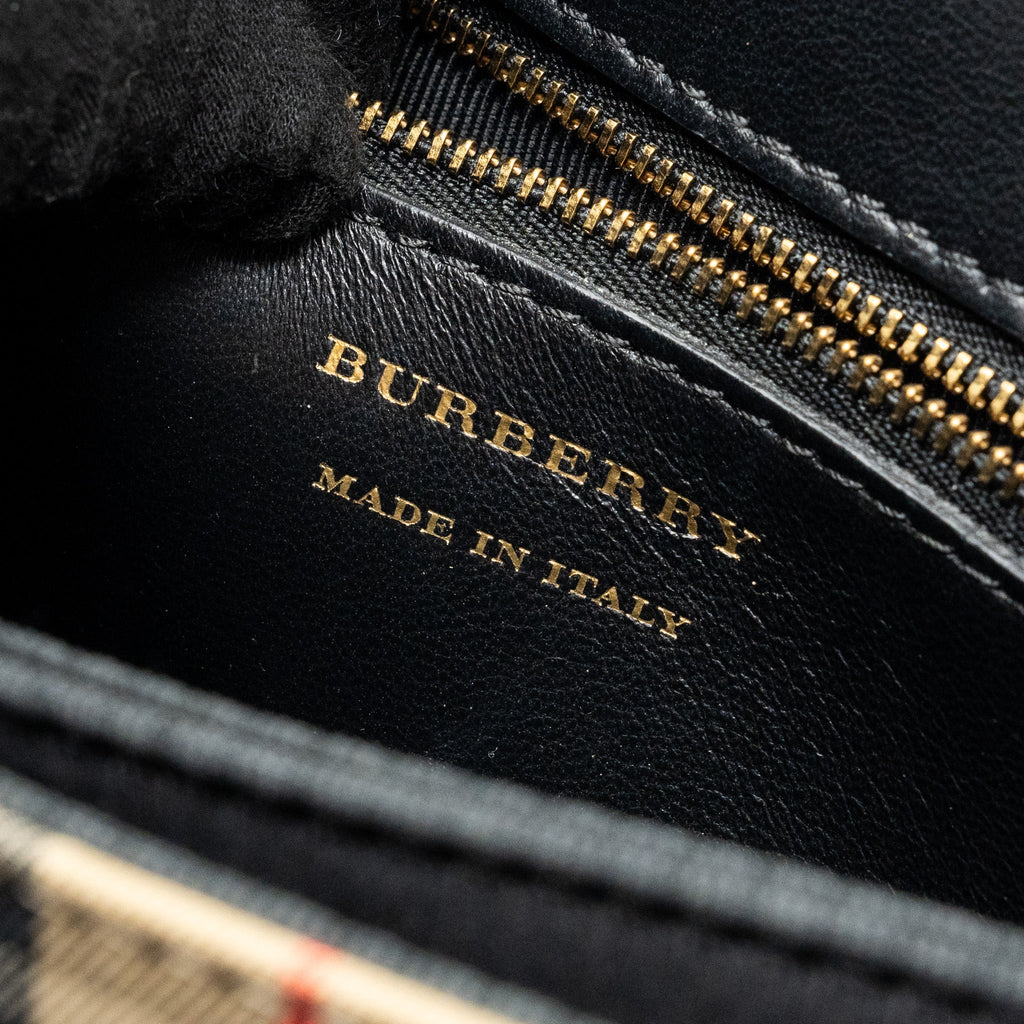 BURBERRY THE 1983 CHECK LINK BAG LEATHER/ CANVAS MULTICOLOUR GHW