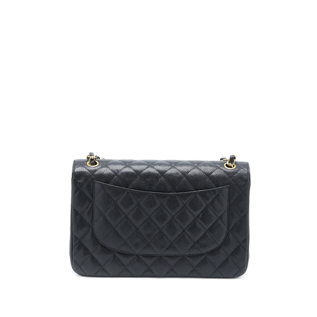 CHANEL JUMBO CLASSIC DOUBLE FLAP BAG CAVIAR BLACK GHW