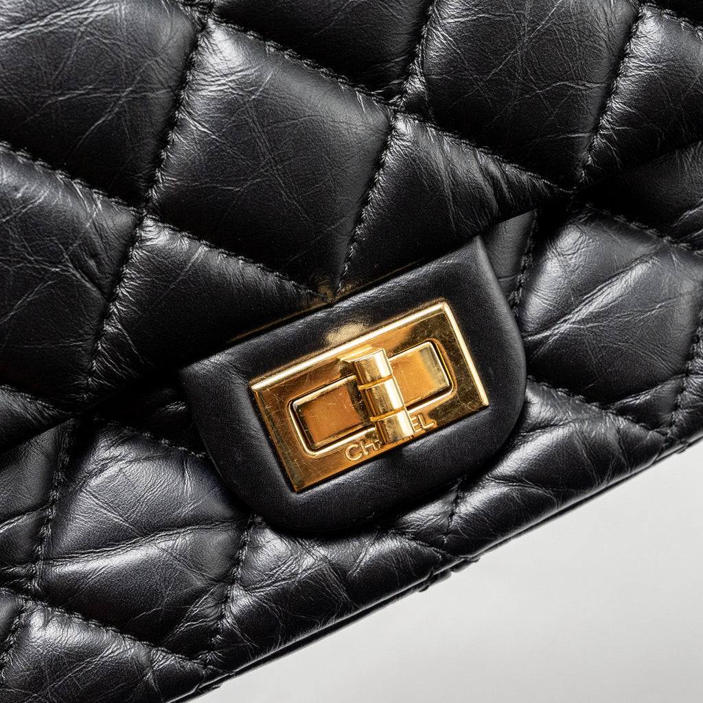 CHANEL HANGER REISSUE FLAP BAG LIMITED EDITION AGED CALFSKIN BLACK GHW