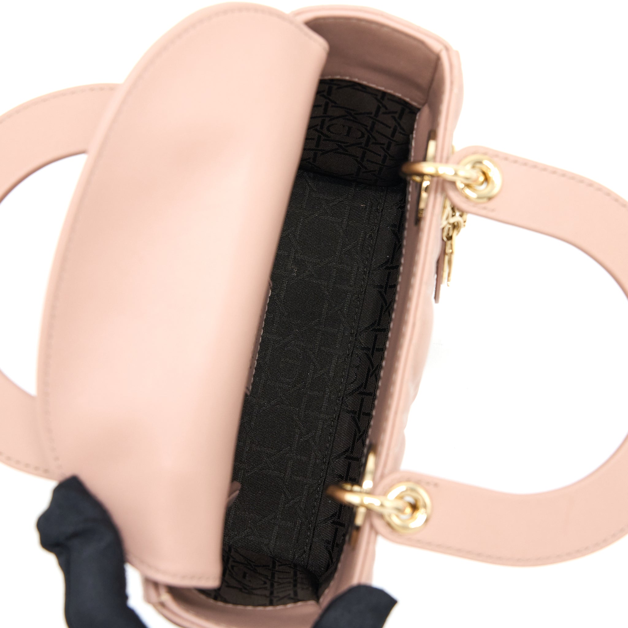 DIOR SMALL LADY DIOR LAMBSKIN LIGHT PINK LGHW