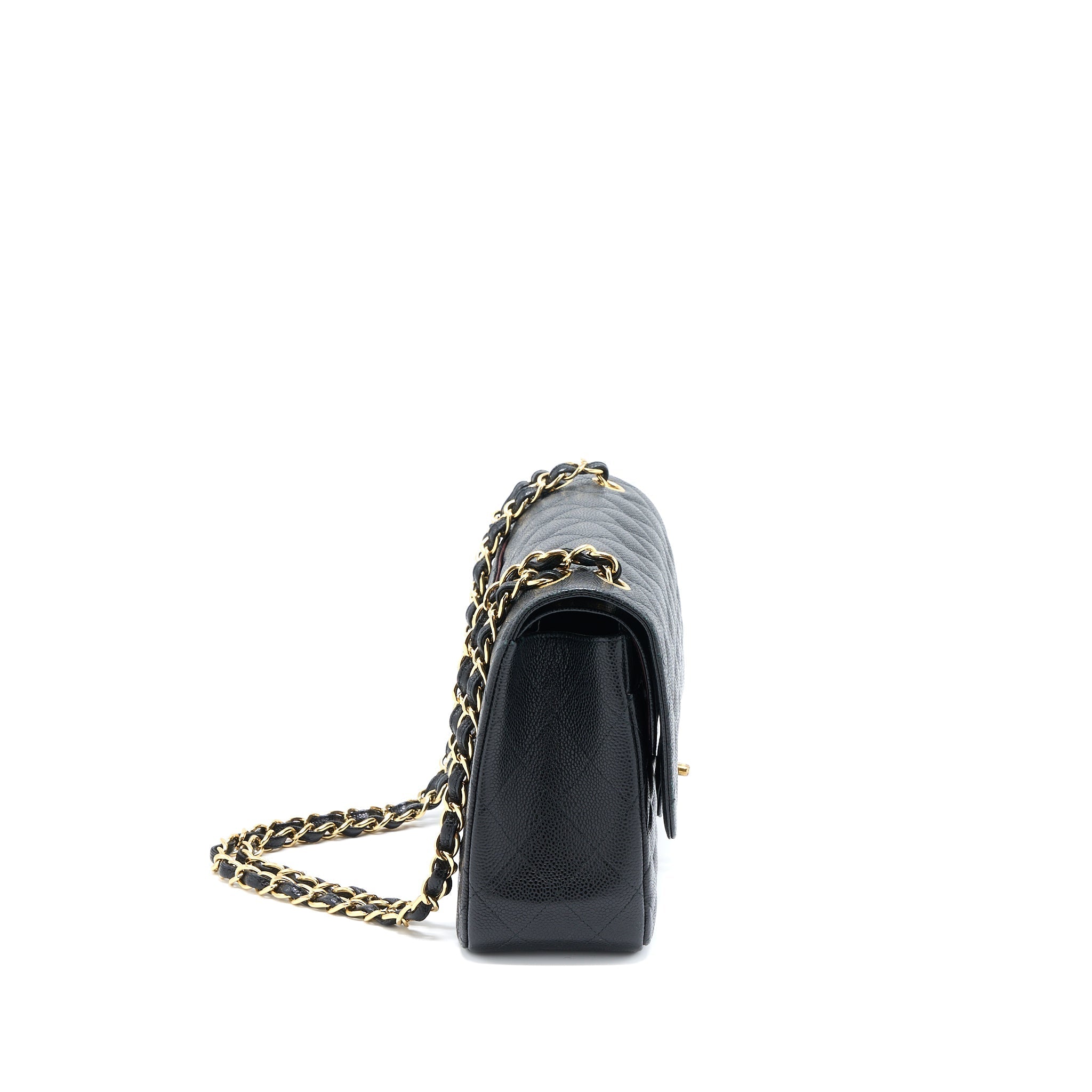 CHANEL JUMBO CLASSIC DOUBLE FLAP BAG CAVIAR BLACK GHW
