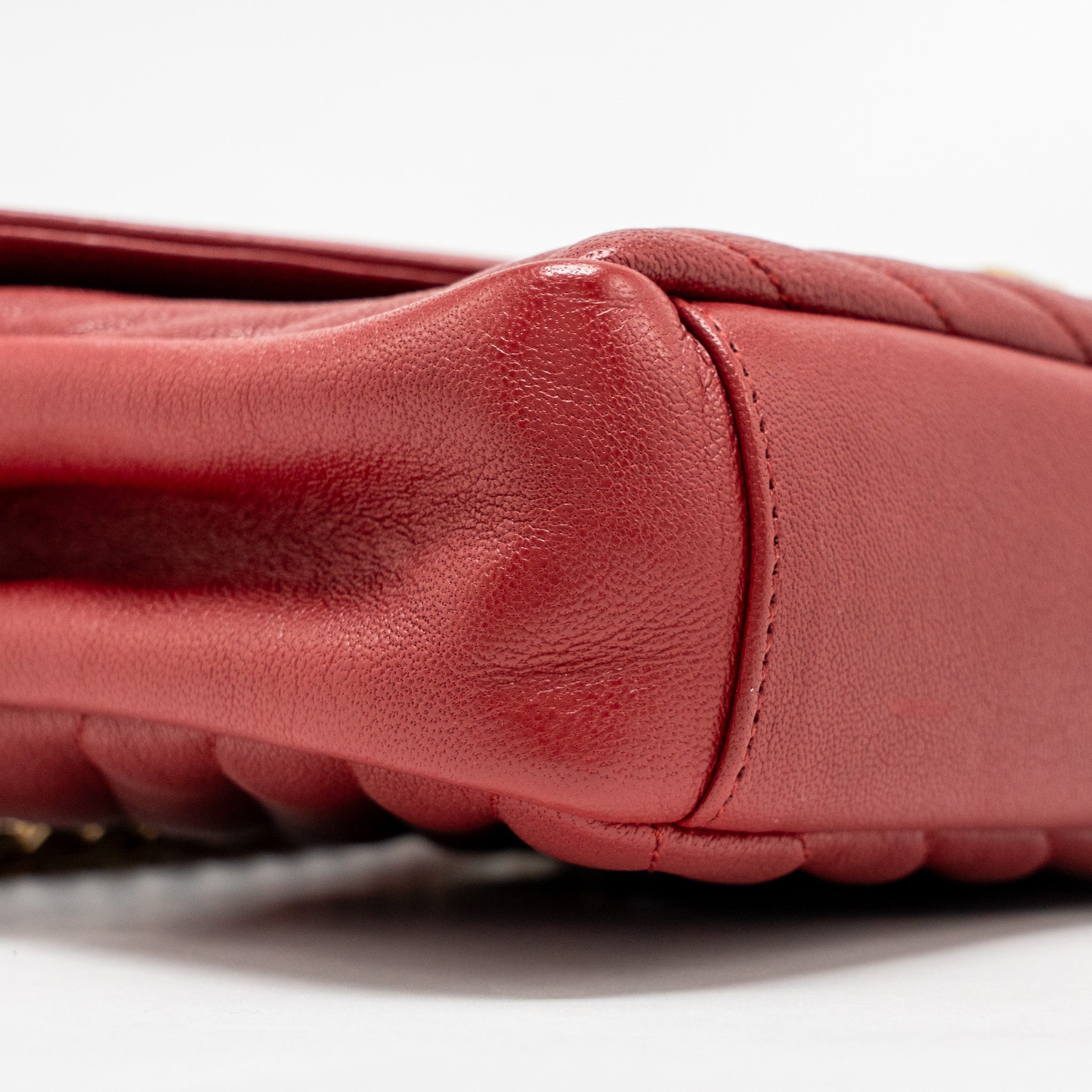 SAINT LAURENT/YSL MEDIUM ENVELOPE BAG LEATHER RED GHW