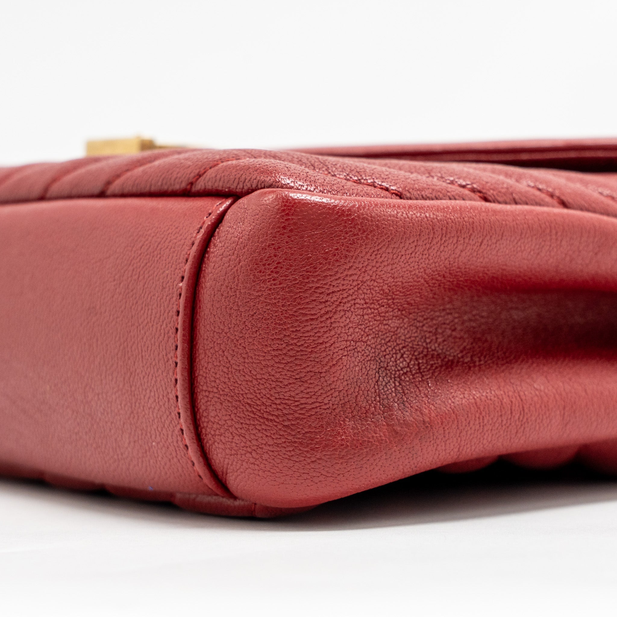 SAINT LAURENT/YSL MEDIUM ENVELOPE BAG LEATHER RED GHW