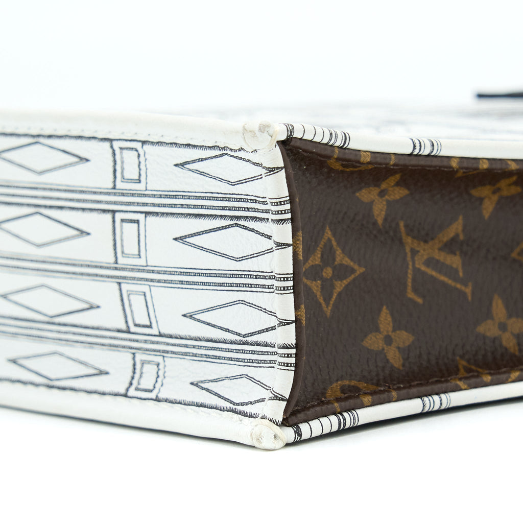 LOUIS VUITTON PETIT SAC PLAT BAG WHITE/BLACK FORNASETTI MONOGRAM CANVAS GHW