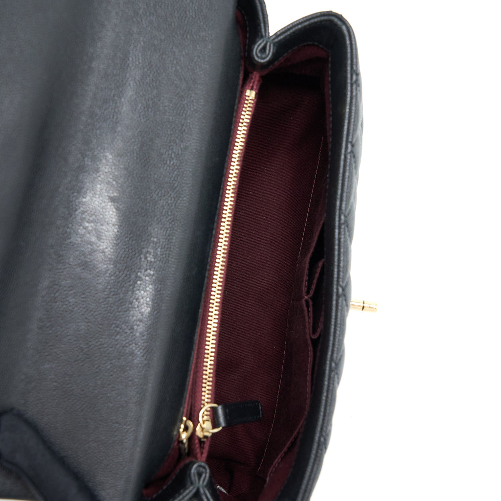 CHANEL MEDIUM COCO HANDLE CAVIAR BLACK LGHW
