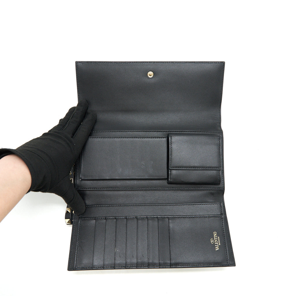VALENTINO ROCKSTUD LONG WALLET BLACK