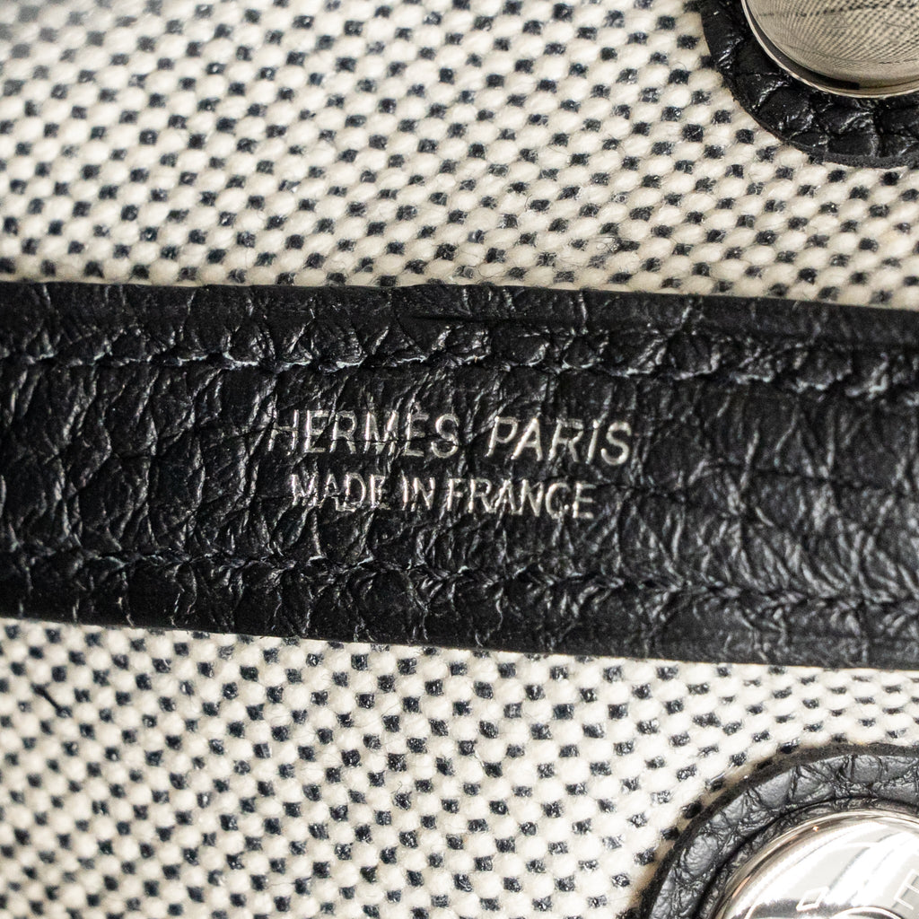 HERMES NEO GARDEN PARTY 23 NEGONDA / CANVAS ECRU / BLACK SHW