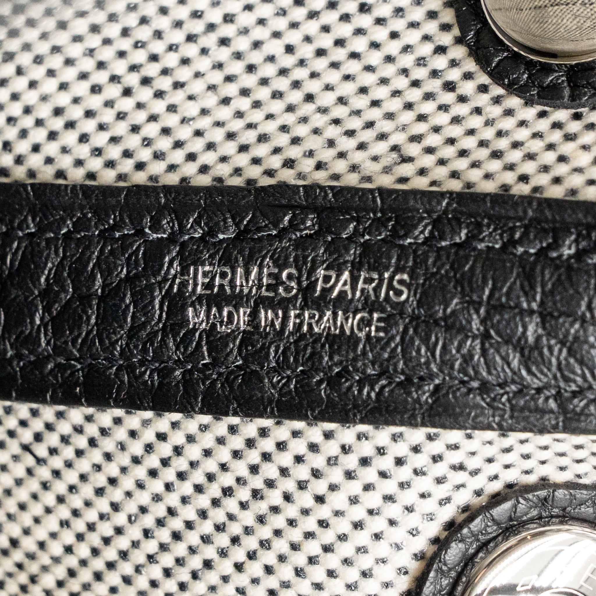 HERMES NEO GARDEN PARTY 23 NEGONDA / CANVAS ECRU / BLACK SHW